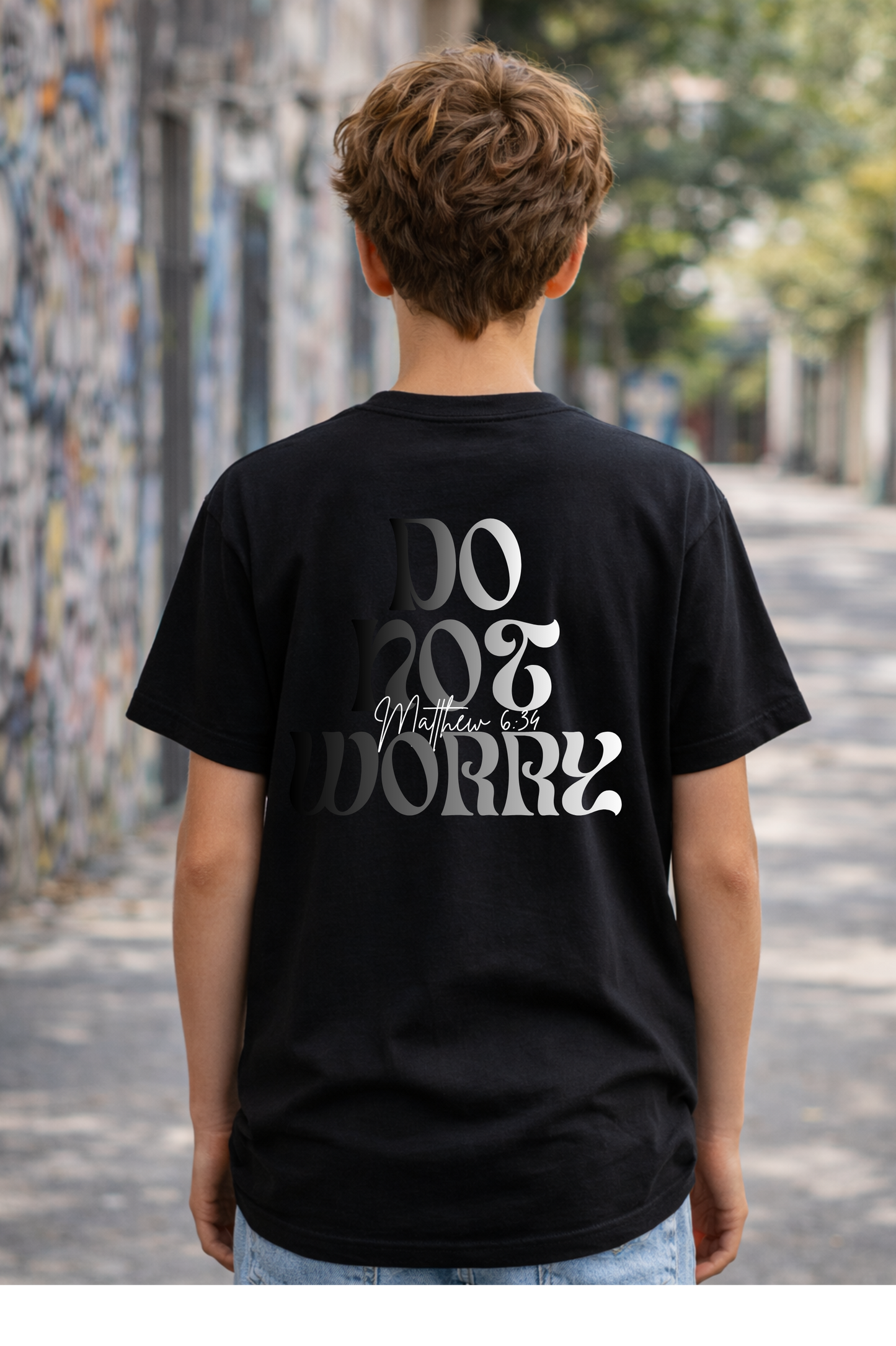 Do Not Worry MAN Tee | Inspirational Typography Kids Shirt