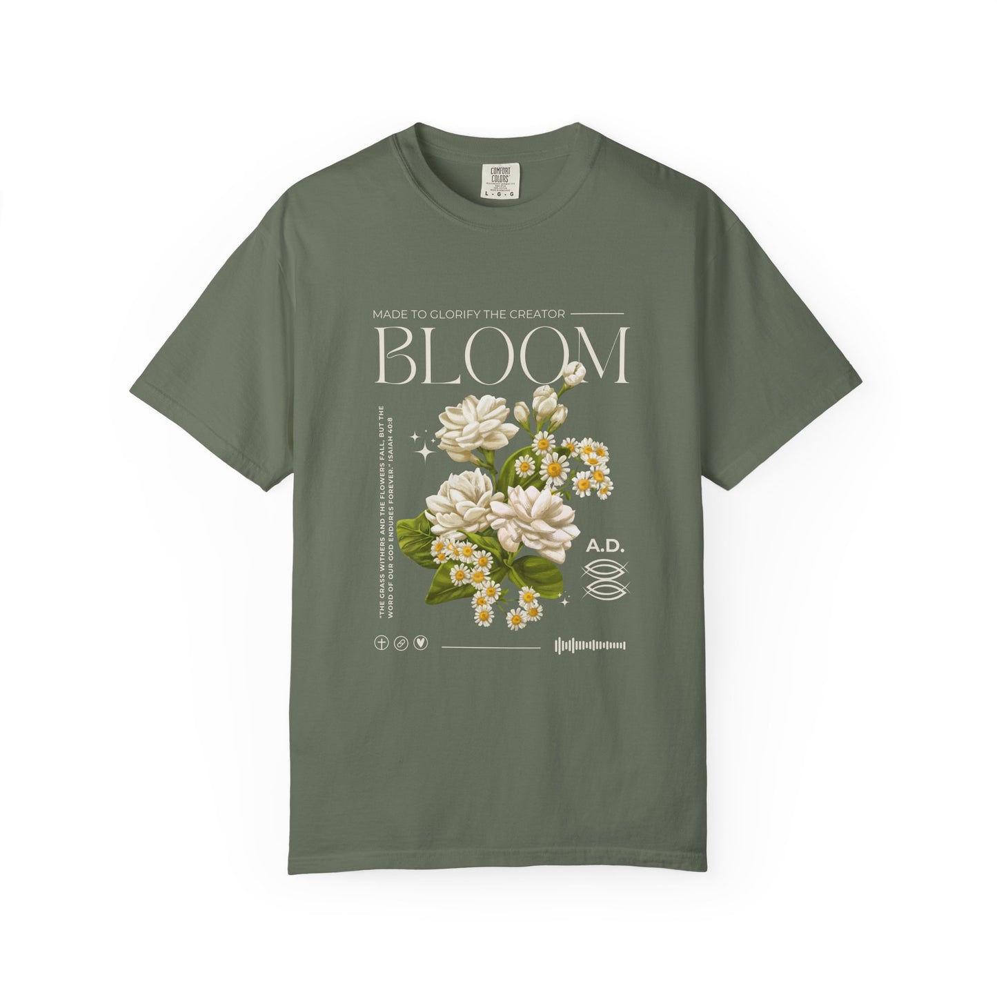 Christian Tee Bloom Floral Illustration T-shirt | Vintage  Botanical Graphic
