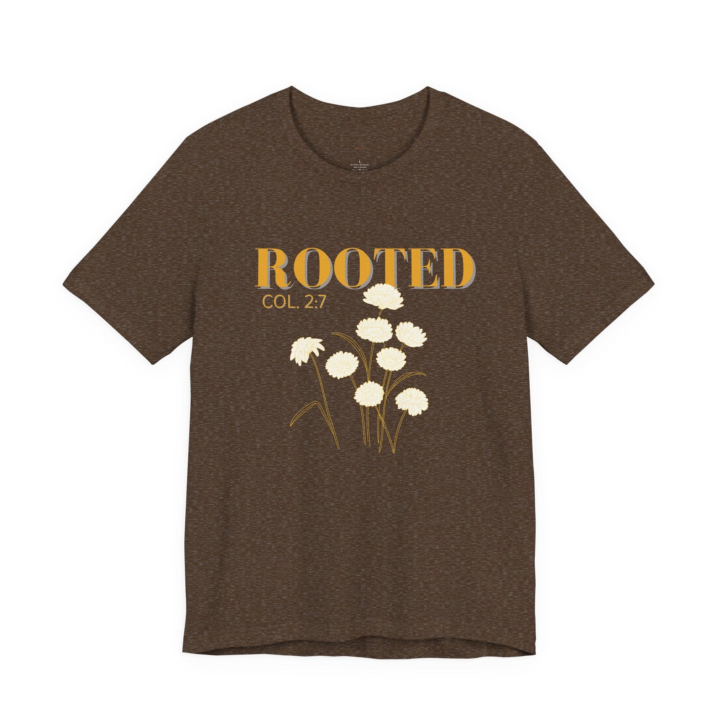 Woman Christian T-Shirt | Colossians 2:7 Scripture Tee | Minimal Faith Graphic Shirt | Botanical Christian Apparel