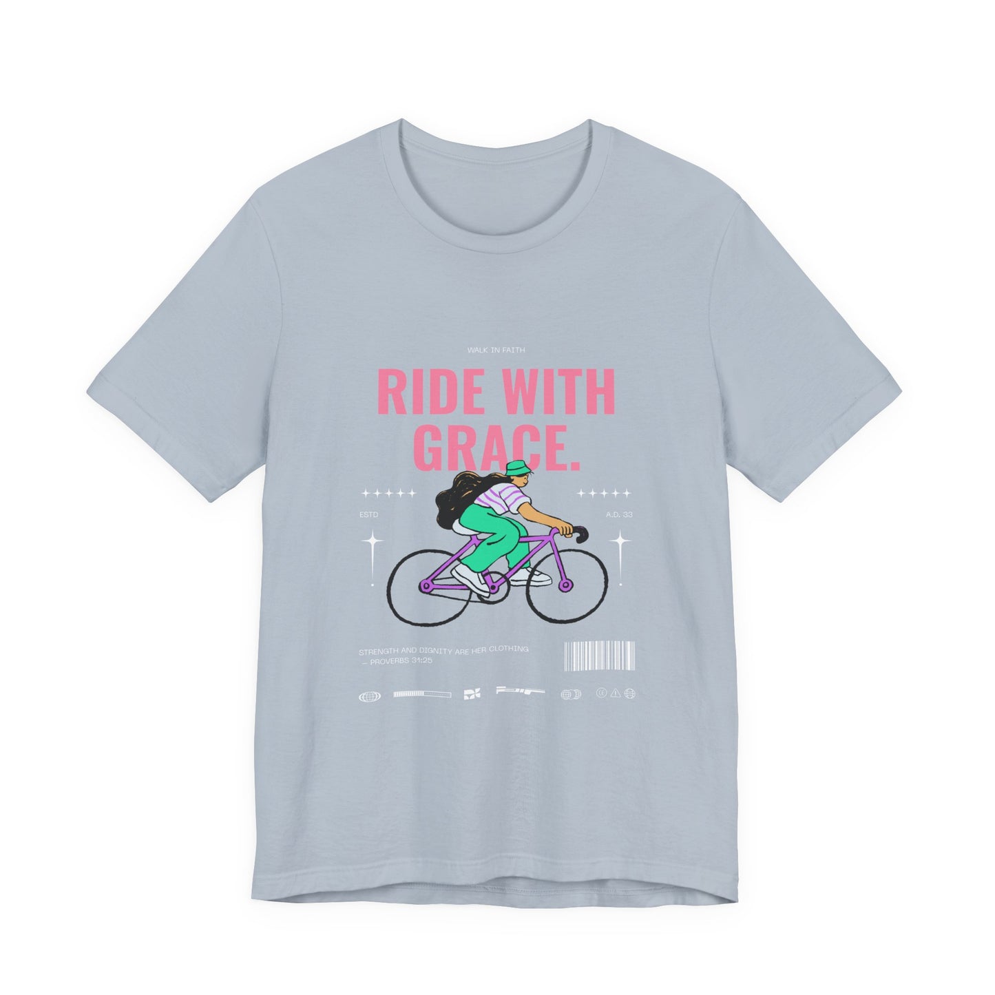 Ride With Grace bicycle illustration T-Shirt