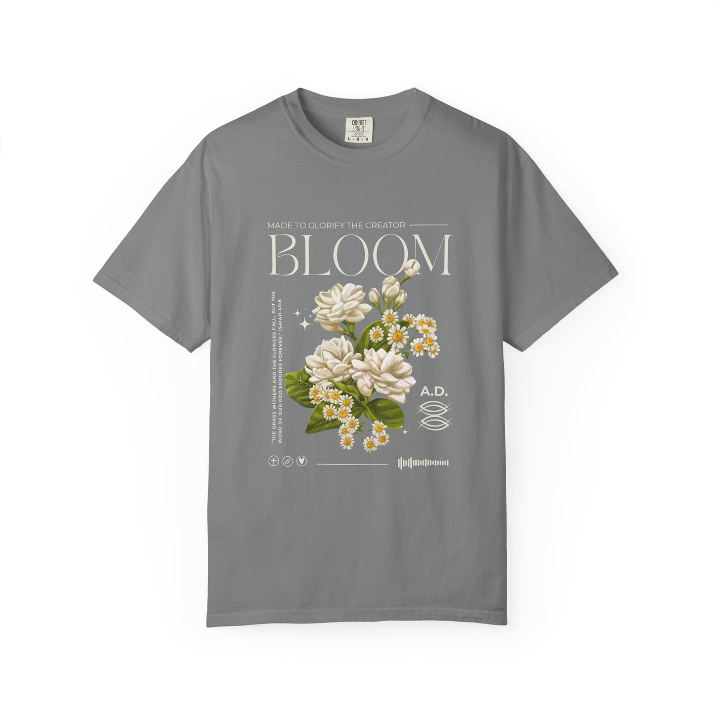 Christian Tee Bloom Floral Illustration T-shirt | Vintage  Botanical Graphic