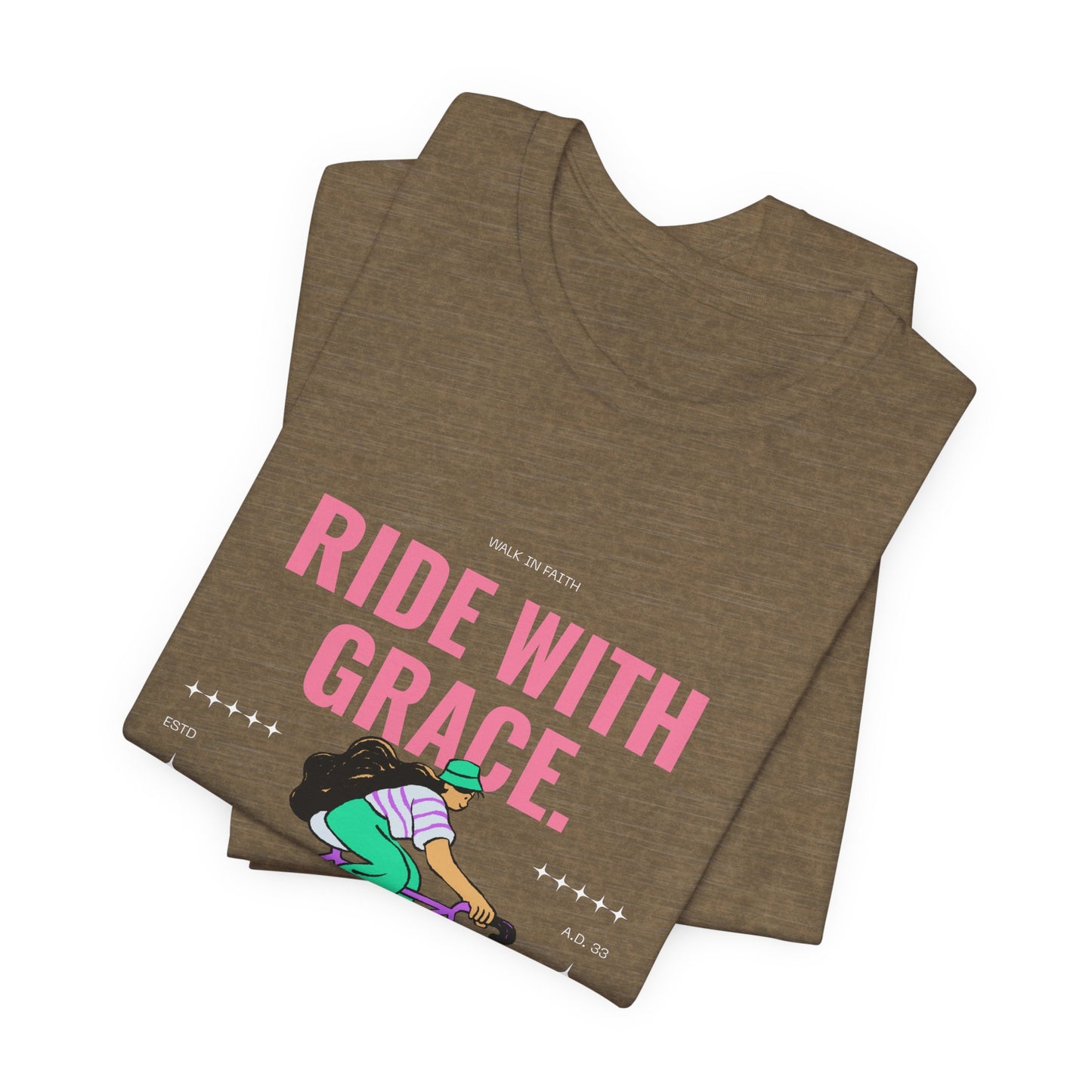 Ride With Grace bicycle illustration T-Shirt