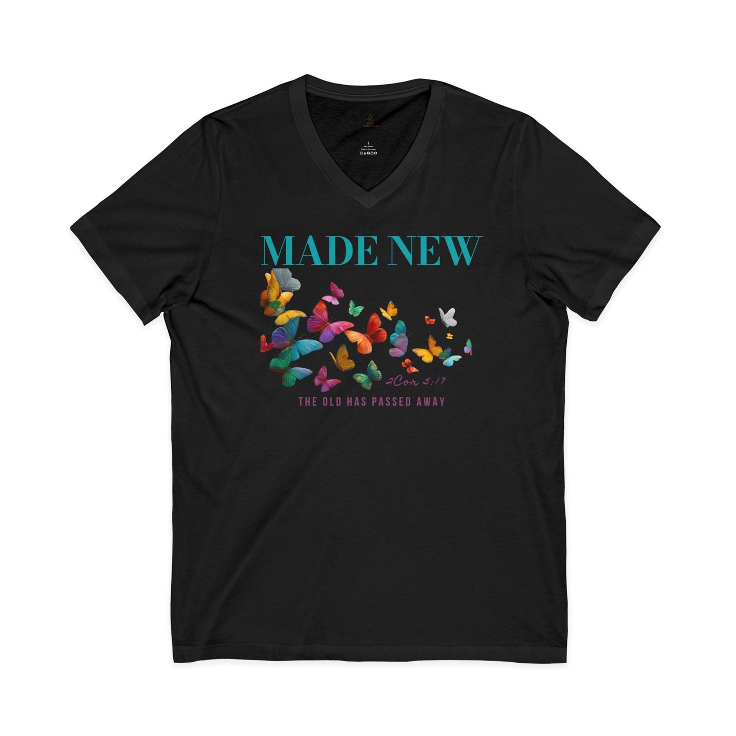 Made New Butterflies V-Neck Woman Tee
