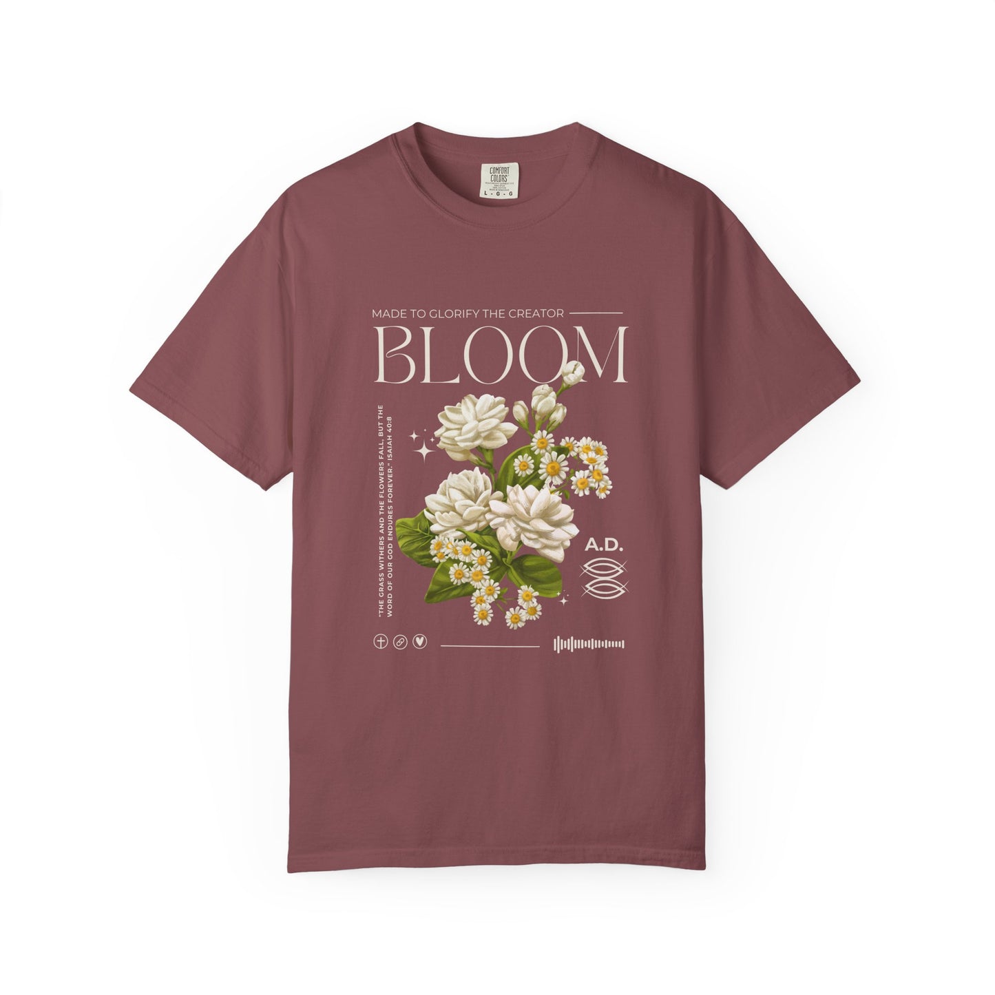 Christian Tee Bloom Floral Illustration T-shirt | Vintage  Botanical Graphic