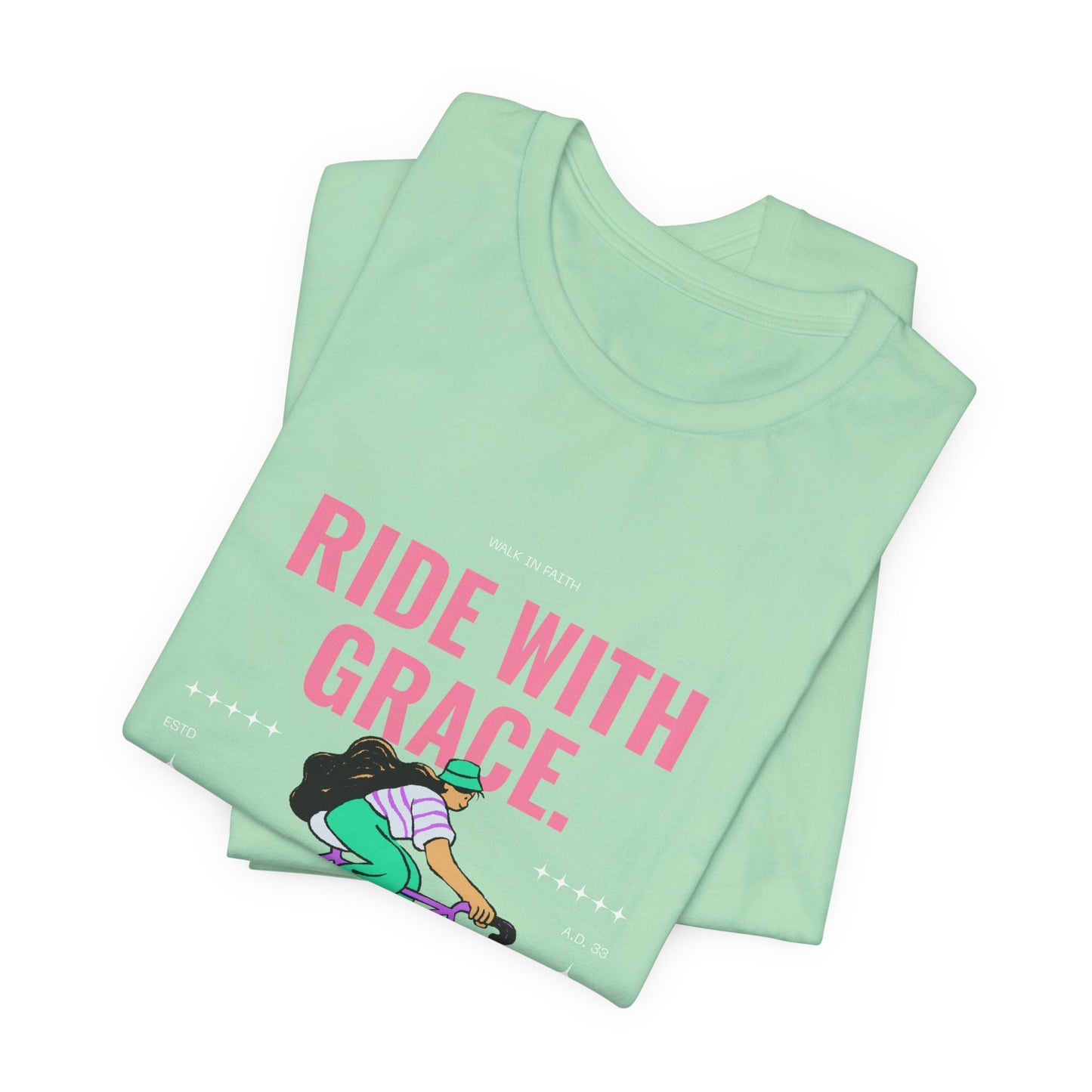 Ride With Grace bicycle illustration T-Shirt