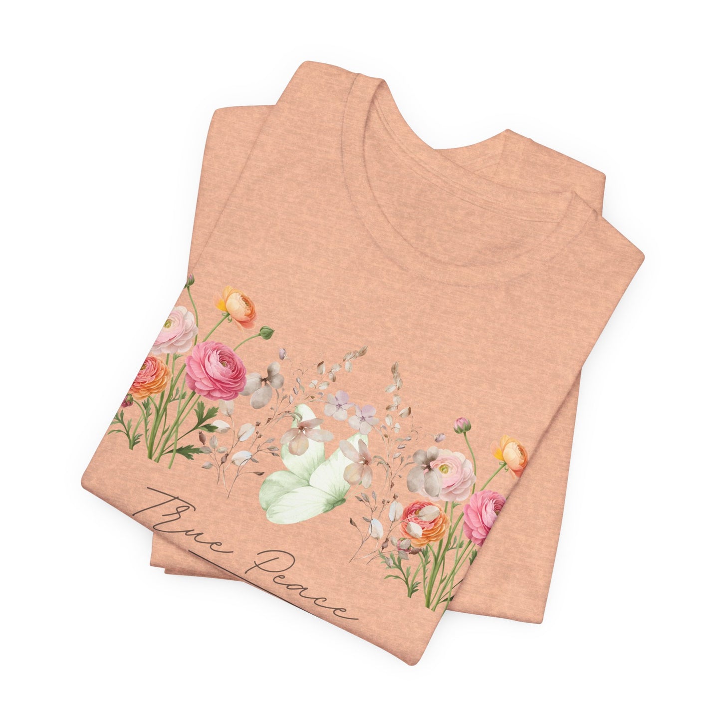 True Peace Only in Jesus Shirt, Christian Floral T Shirt for Women