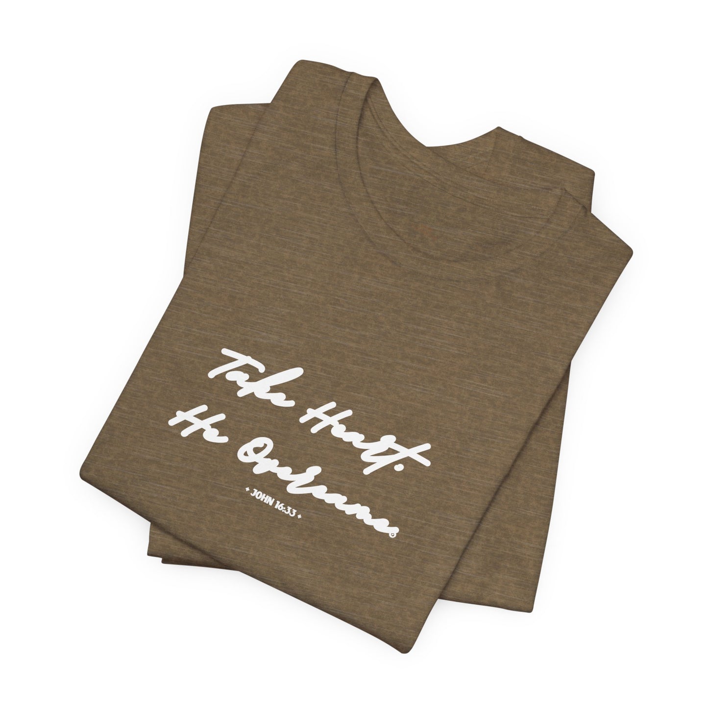 Take Heart He Overcame Shirt, Christian T-Shirt