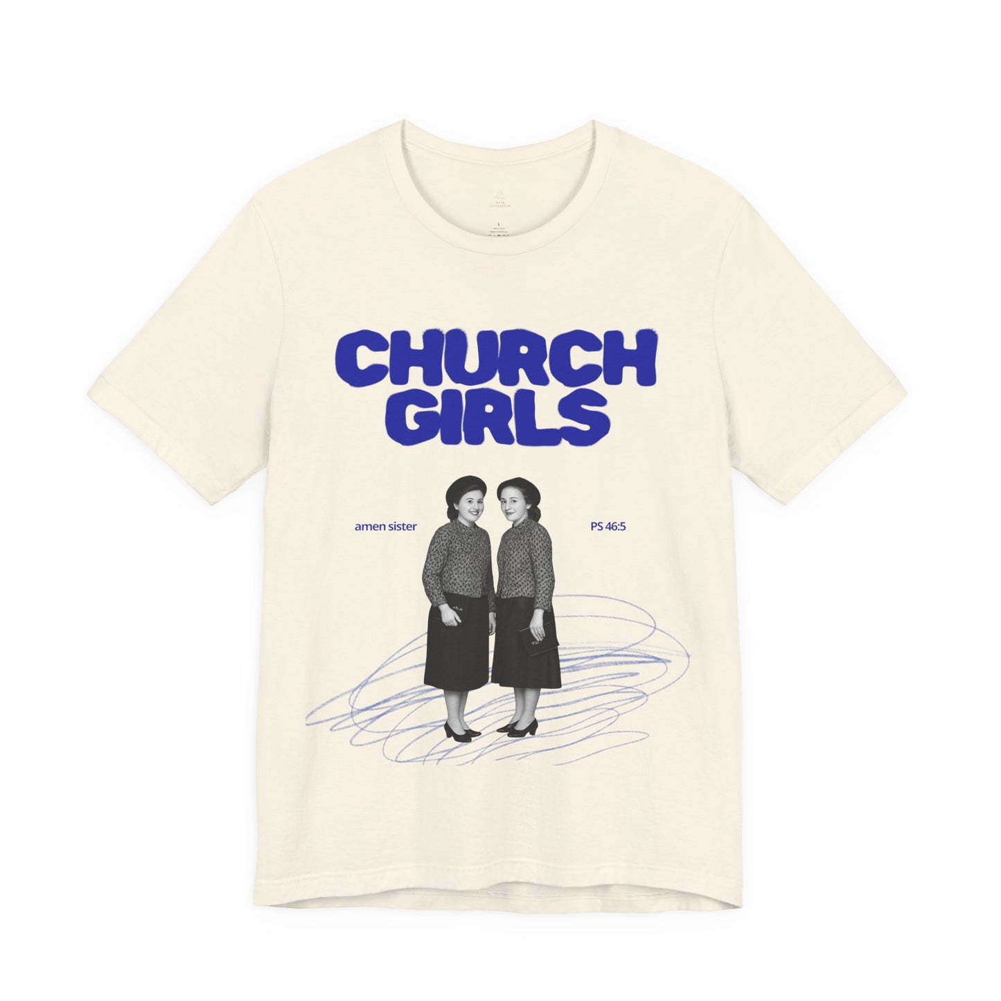 Church Girls T-Shirt | Vintage Photo, Retro Script, Religious Theme