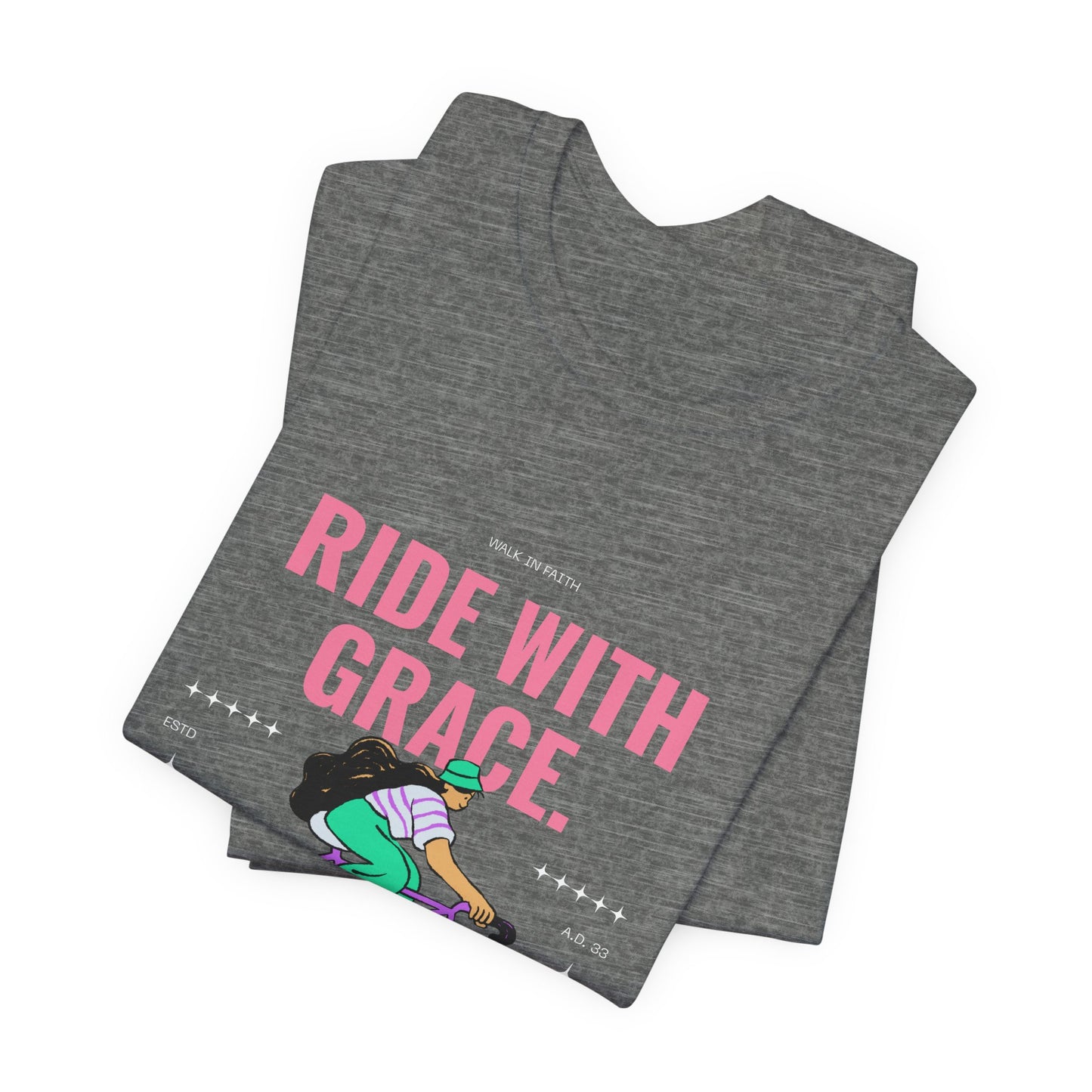 Ride With Grace bicycle illustration T-Shirt