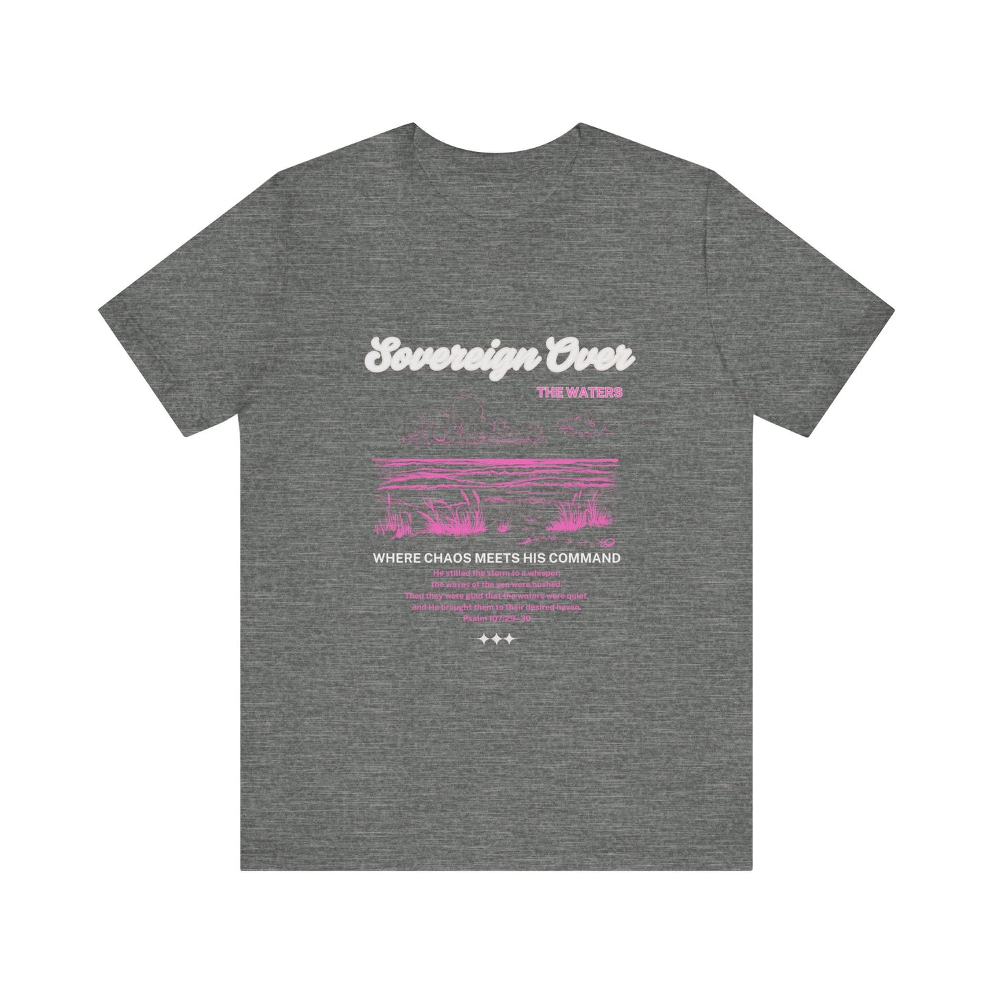 Sovereign Over The Waters Woman christian Tee | Retro Vaporwave Pink Graphic T-Shirt
