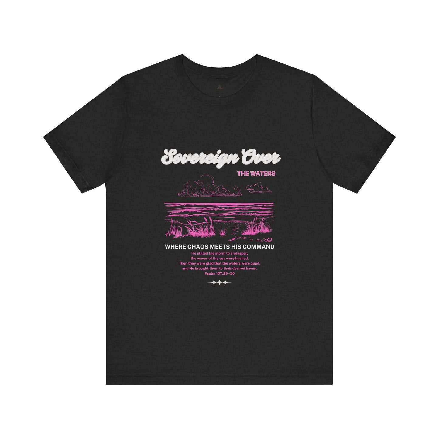 Sovereign Over The Waters Woman christian Tee | Retro Vaporwave Pink Graphic T-Shirt