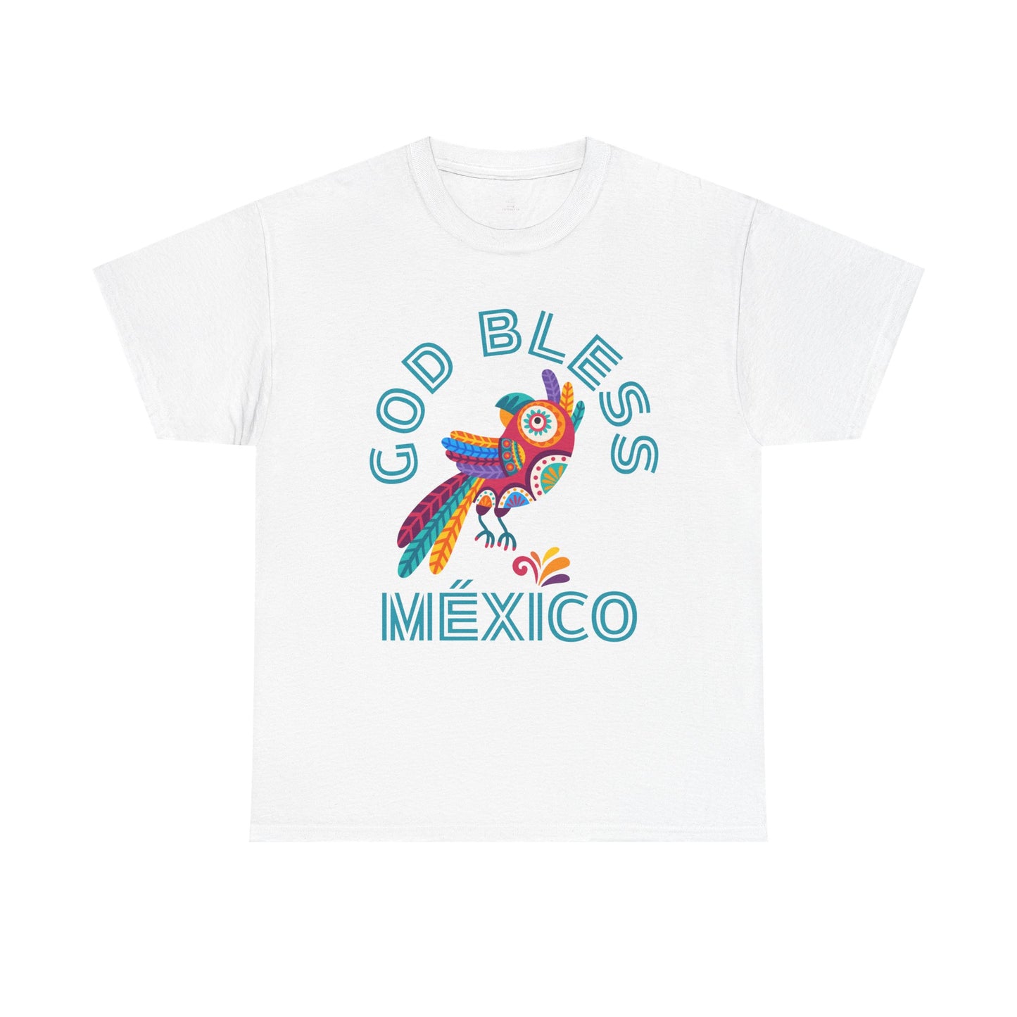 God Bless Mexico Shirt Colorful Mexican Bird Graphic Tee