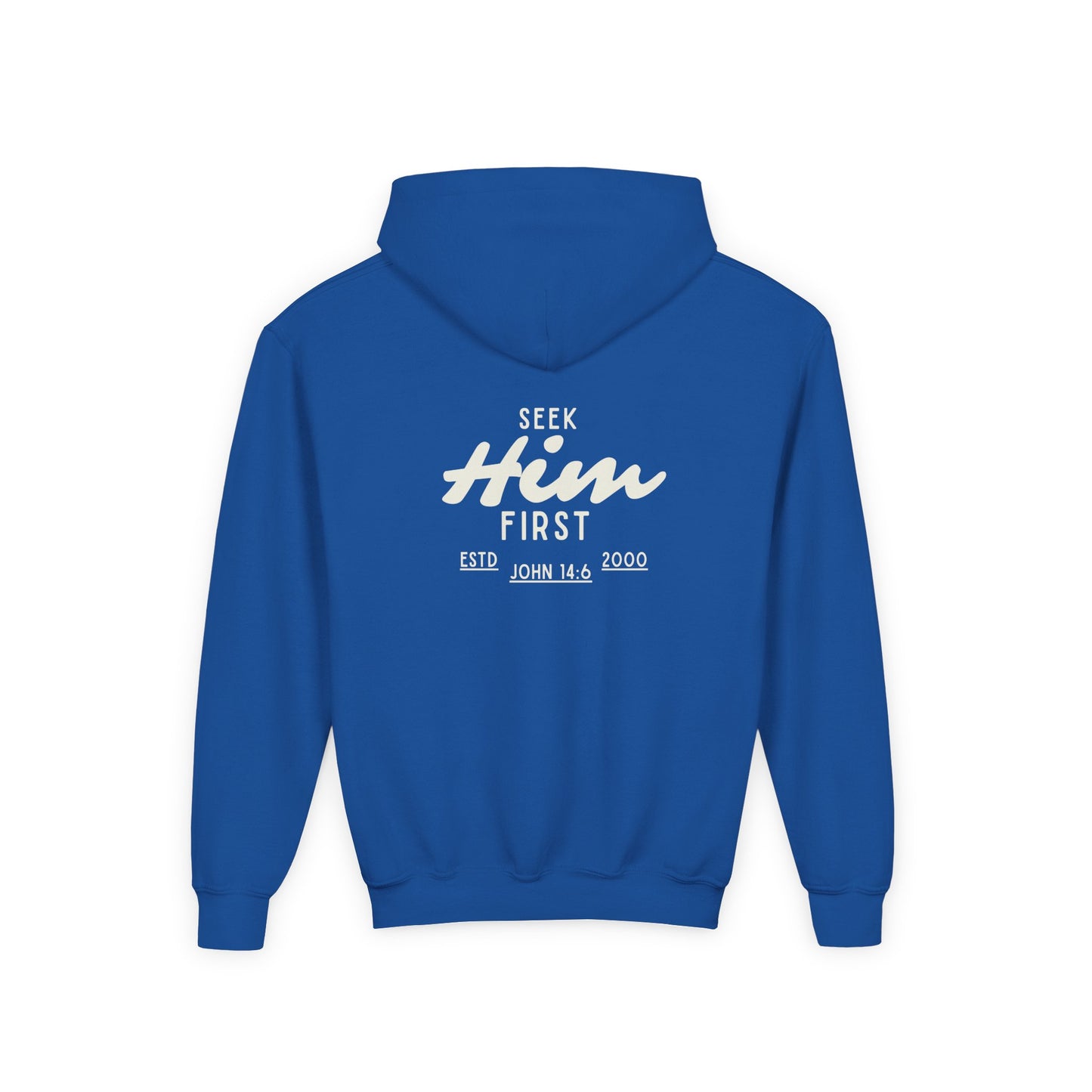 Seek Him First Man Christian Hoodie | John 14:6 Bible Verse Sweatshirt