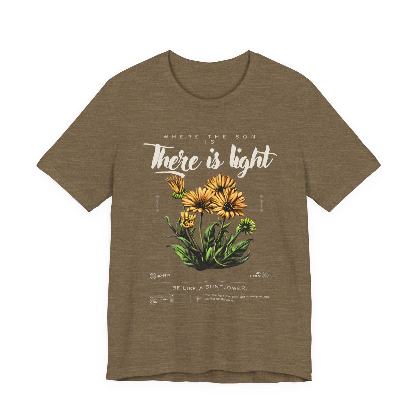 There Is Light Sunflower woman christian tee