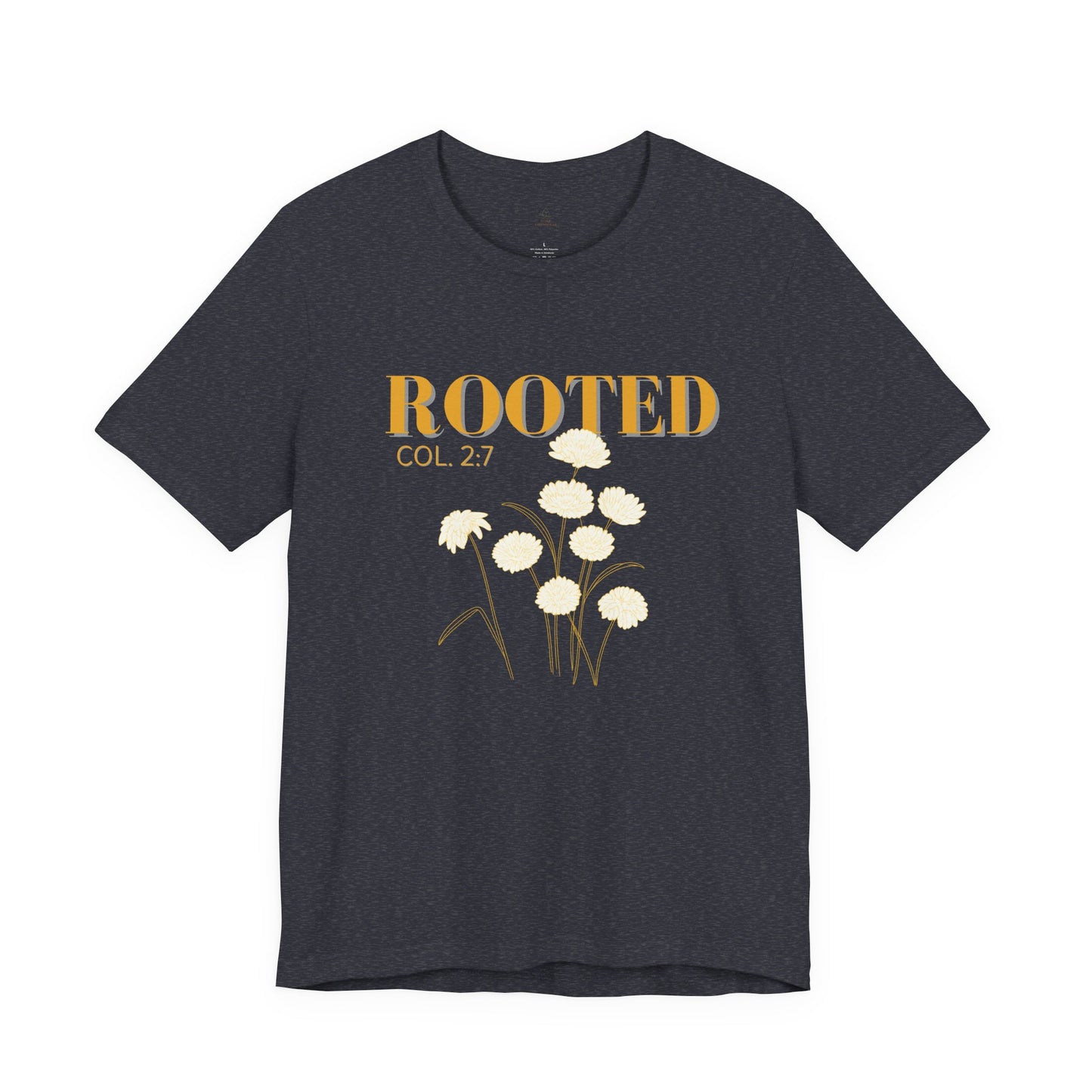 Woman Christian T-Shirt | Colossians 2:7 Scripture Tee | Minimal Faith Graphic Shirt | Botanical Christian Apparel