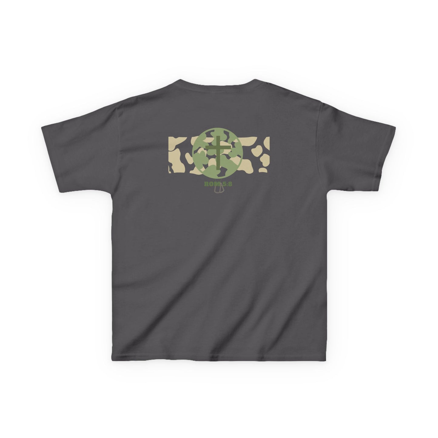 He Did It For You Cross Camo Back, Christian Scripture Romans 5:8 - 6 to 14