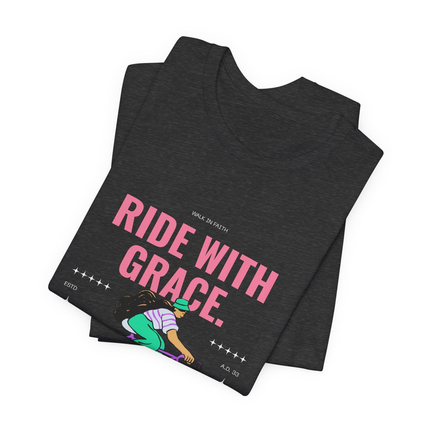 Ride With Grace bicycle illustration T-Shirt