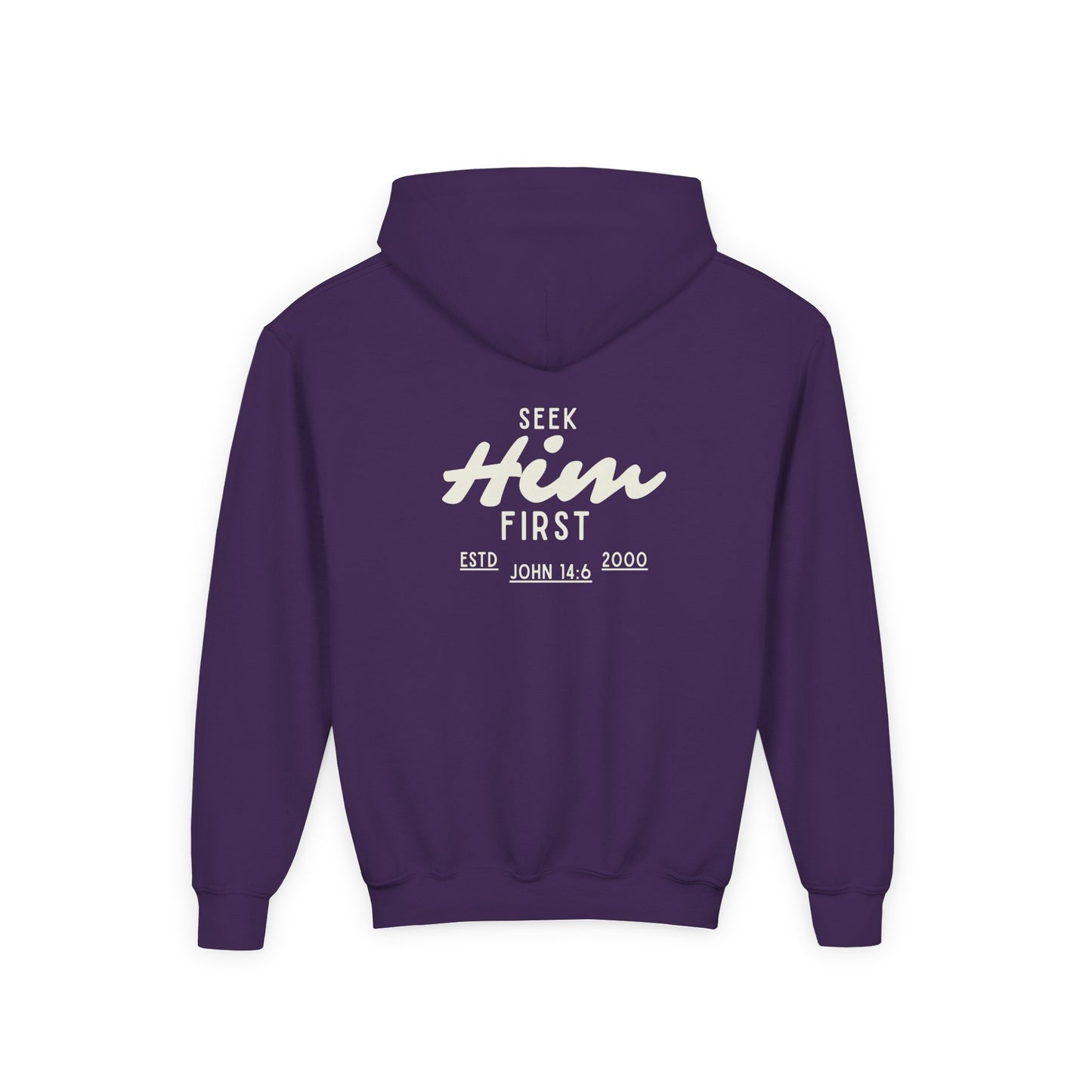 Seek Him First Man Christian Hoodie | John 14:6 Bible Verse Sweatshirt
