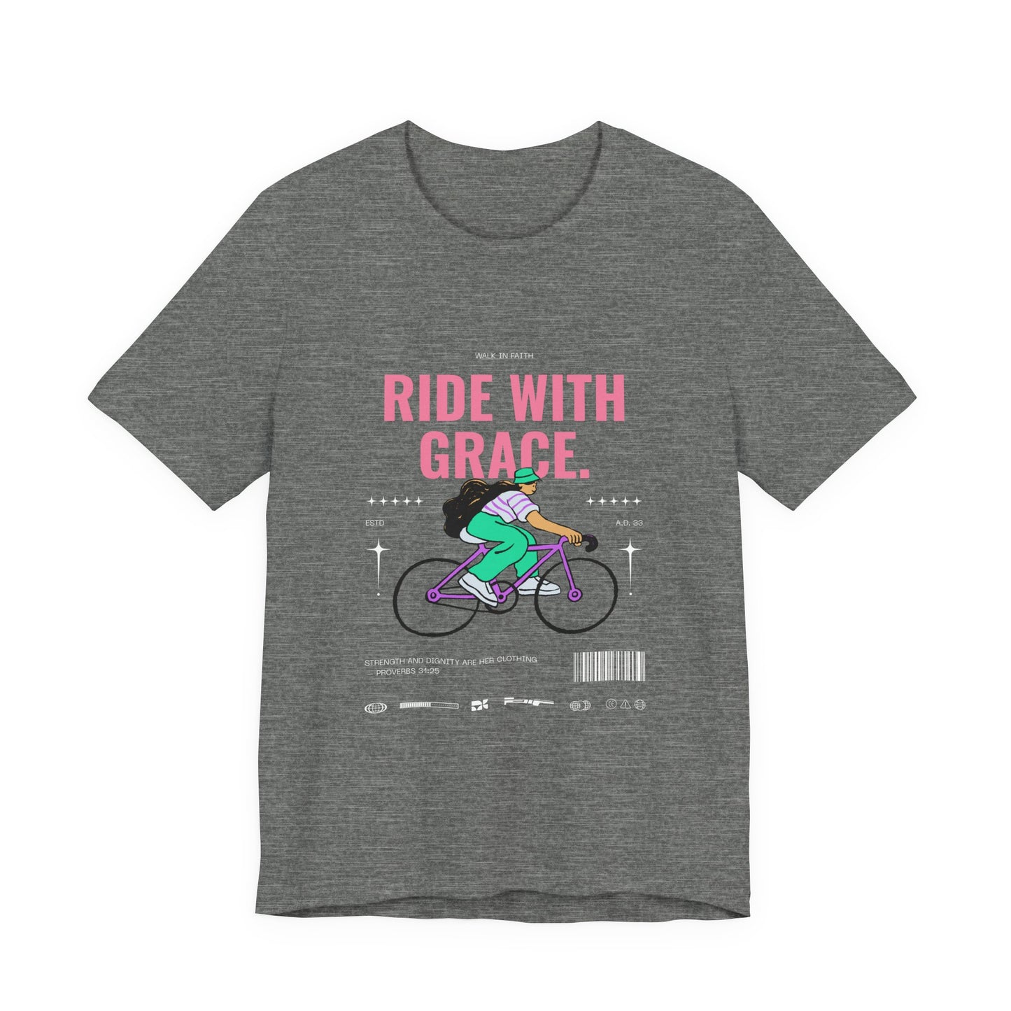 Ride With Grace bicycle illustration T-Shirt