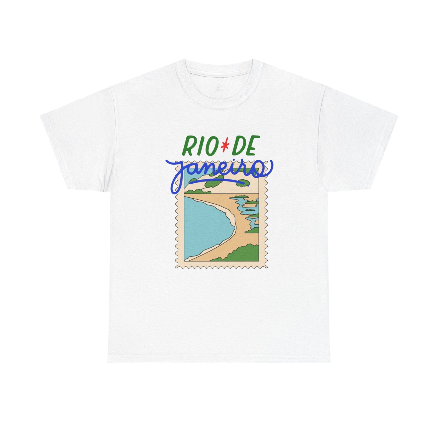 Rio de Janeiro beach stamp Tee | postcard travel souvenir, Copacabana art
