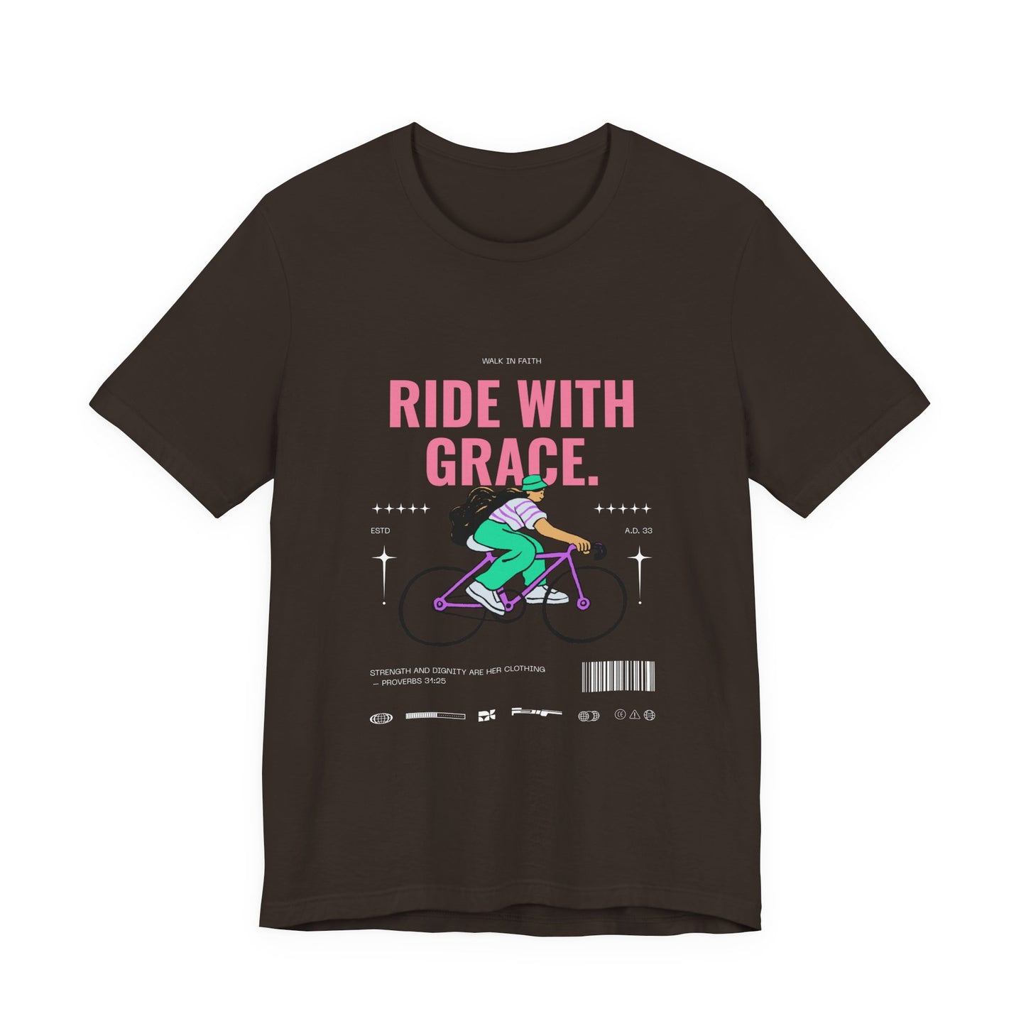Ride With Grace bicycle illustration T-Shirt