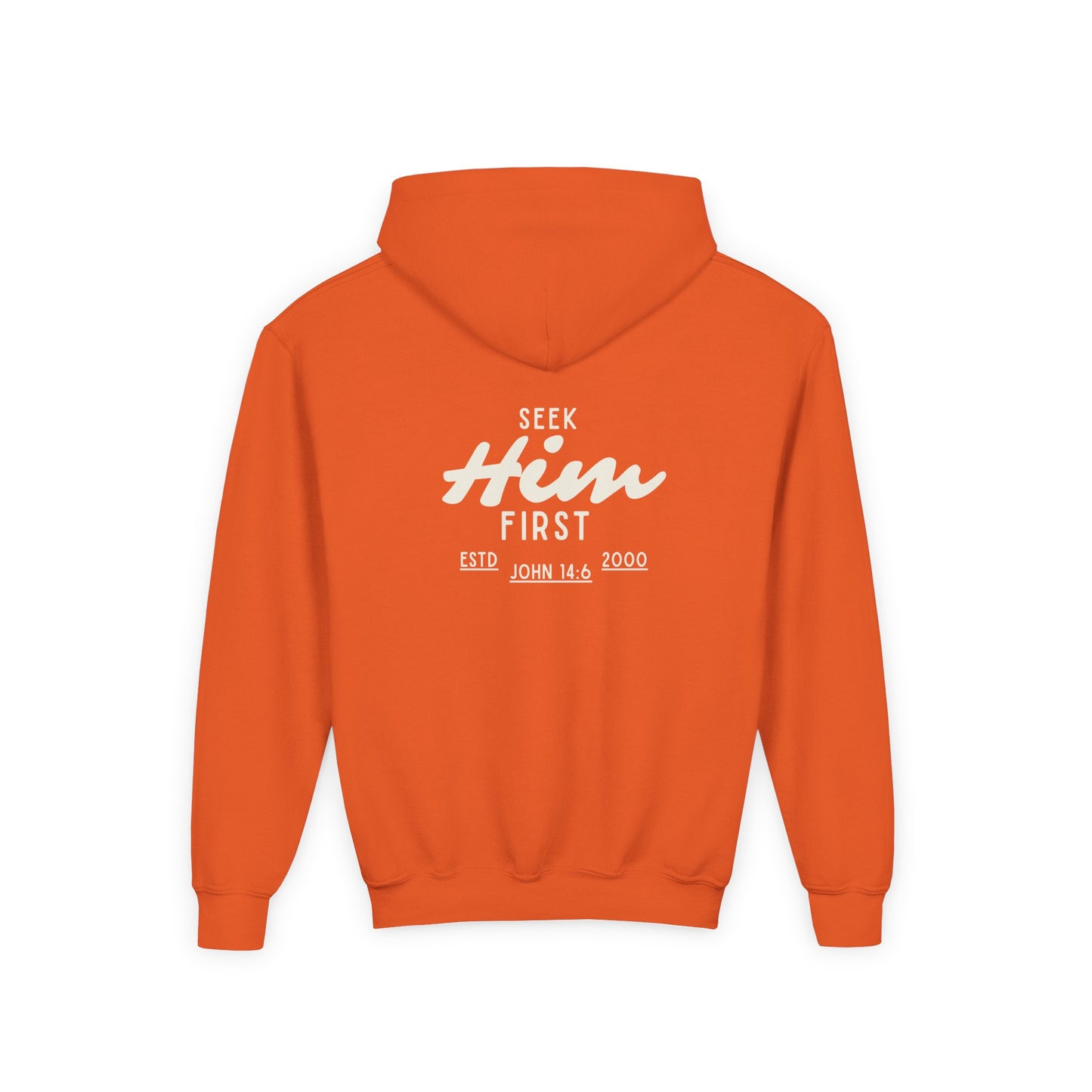 Seek Him First Man Christian Hoodie | John 14:6 Bible Verse Sweatshirt