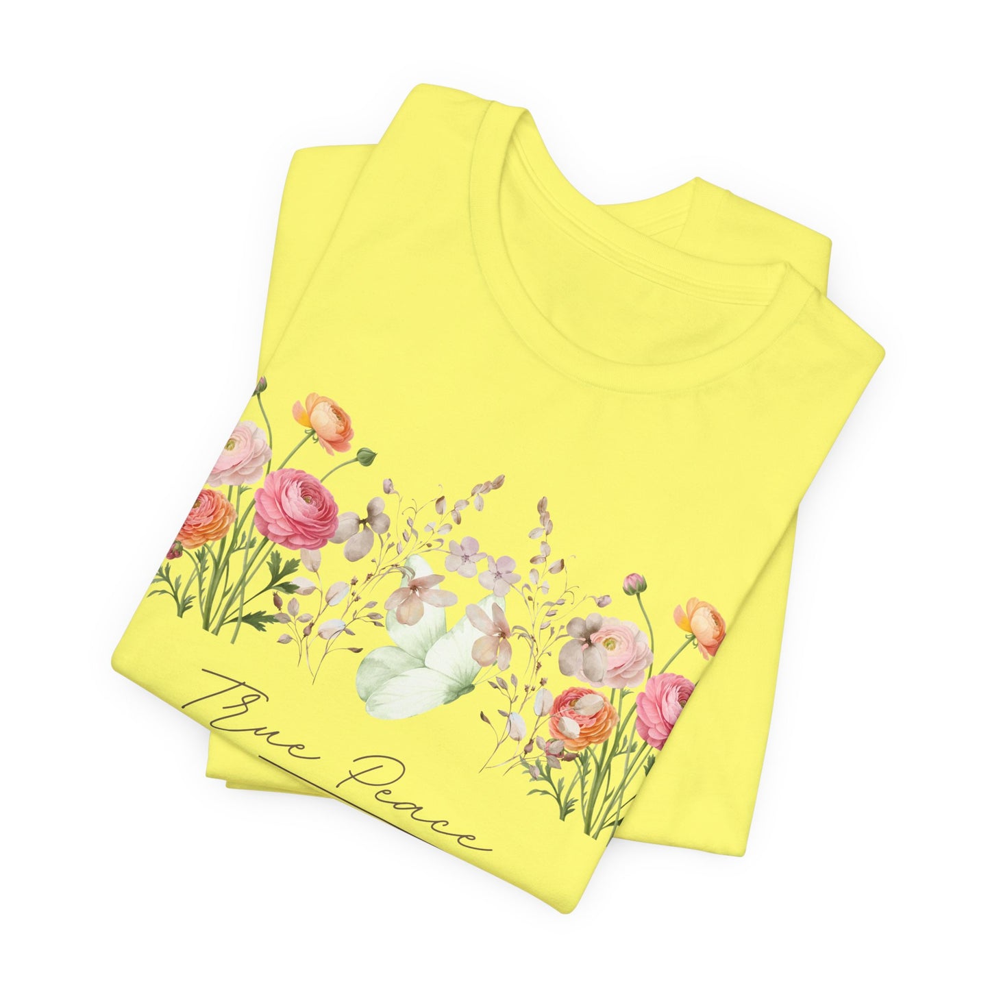 True Peace Only in Jesus Shirt, Christian Floral T Shirt for Women