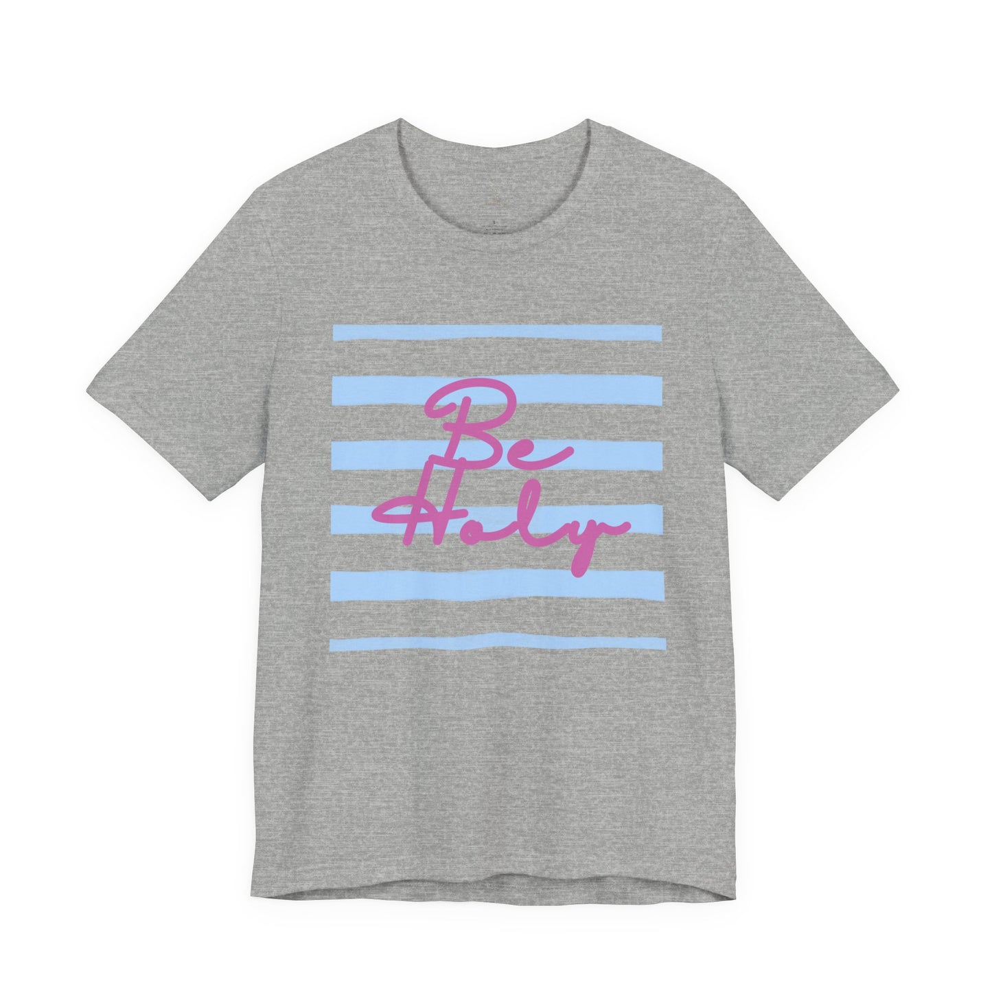 Be Holy script tee | Blue stripe graphic T-shirt