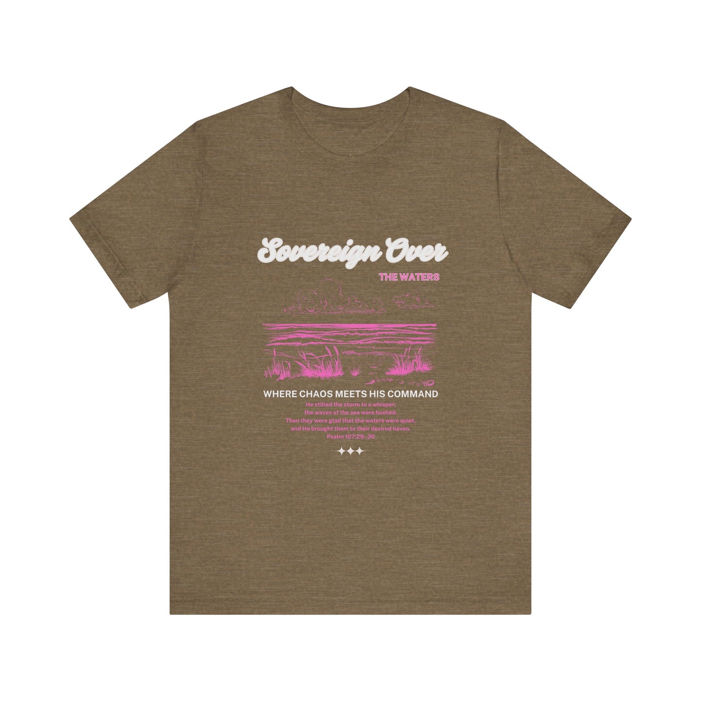 Sovereign Over The Waters Woman christian Tee | Retro Vaporwave Pink Graphic T-Shirt