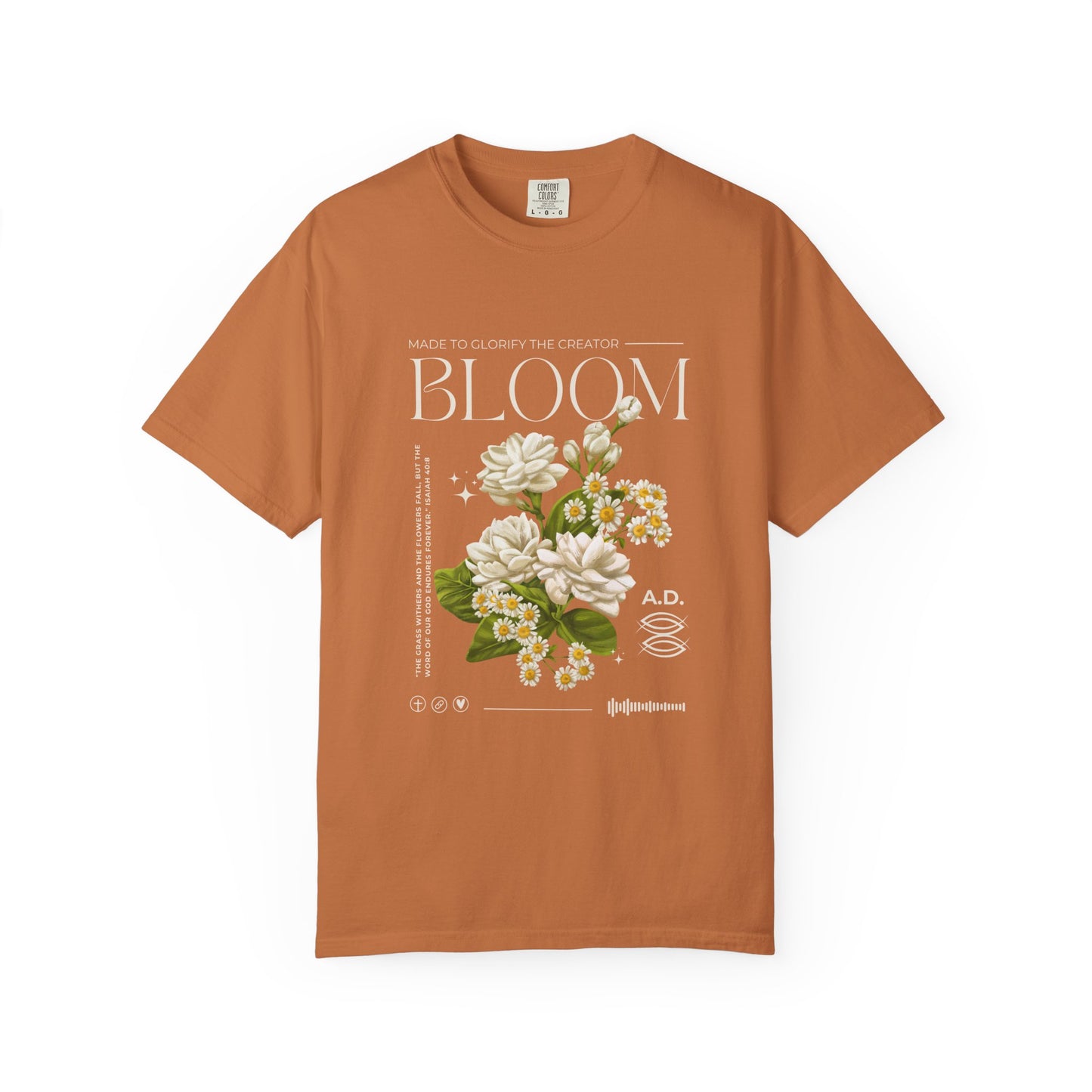 Christian Tee Bloom Floral Illustration T-shirt | Vintage  Botanical Graphic