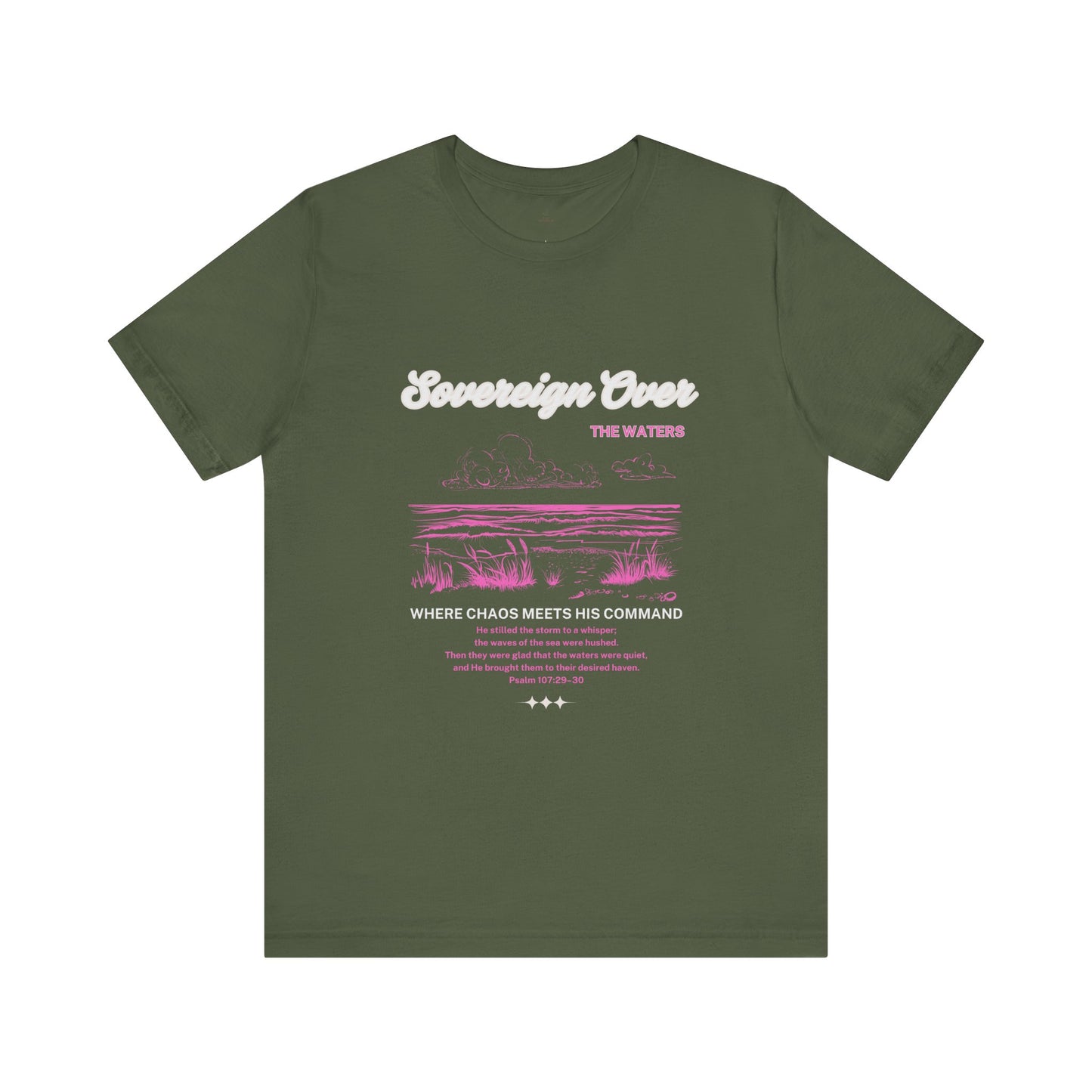 Sovereign Over The Waters Woman christian Tee | Retro Vaporwave Pink Graphic T-Shirt