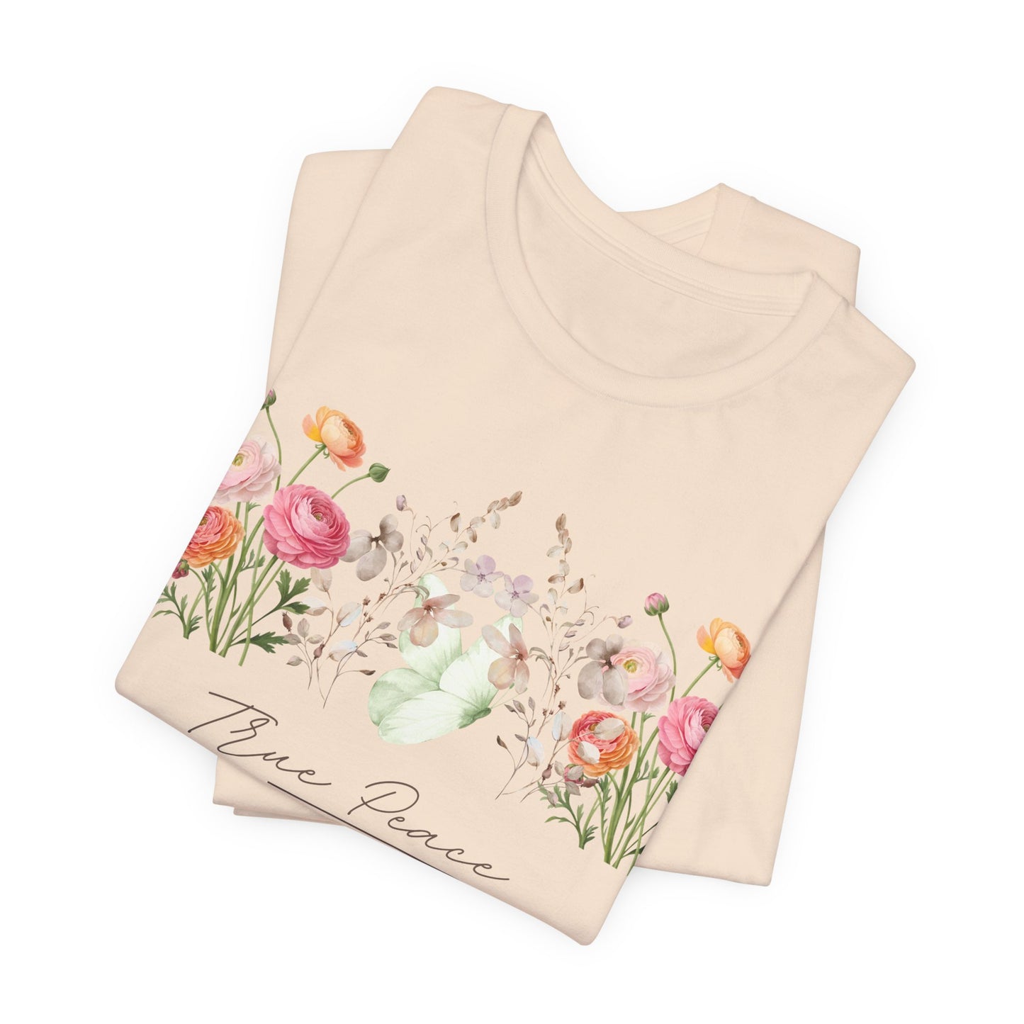 True Peace Only in Jesus Shirt, Christian Floral T Shirt for Women