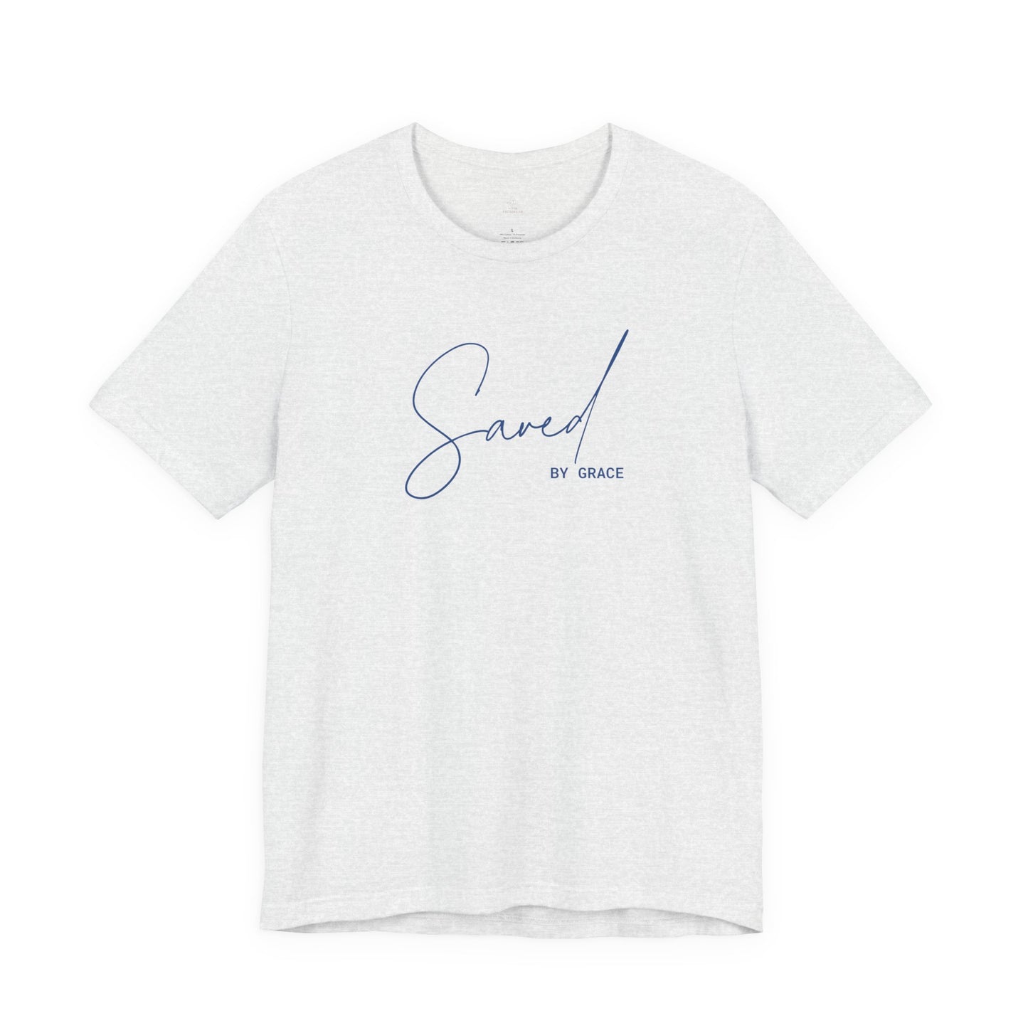 Saved By Grace Script Tee – Christian Faith Woman