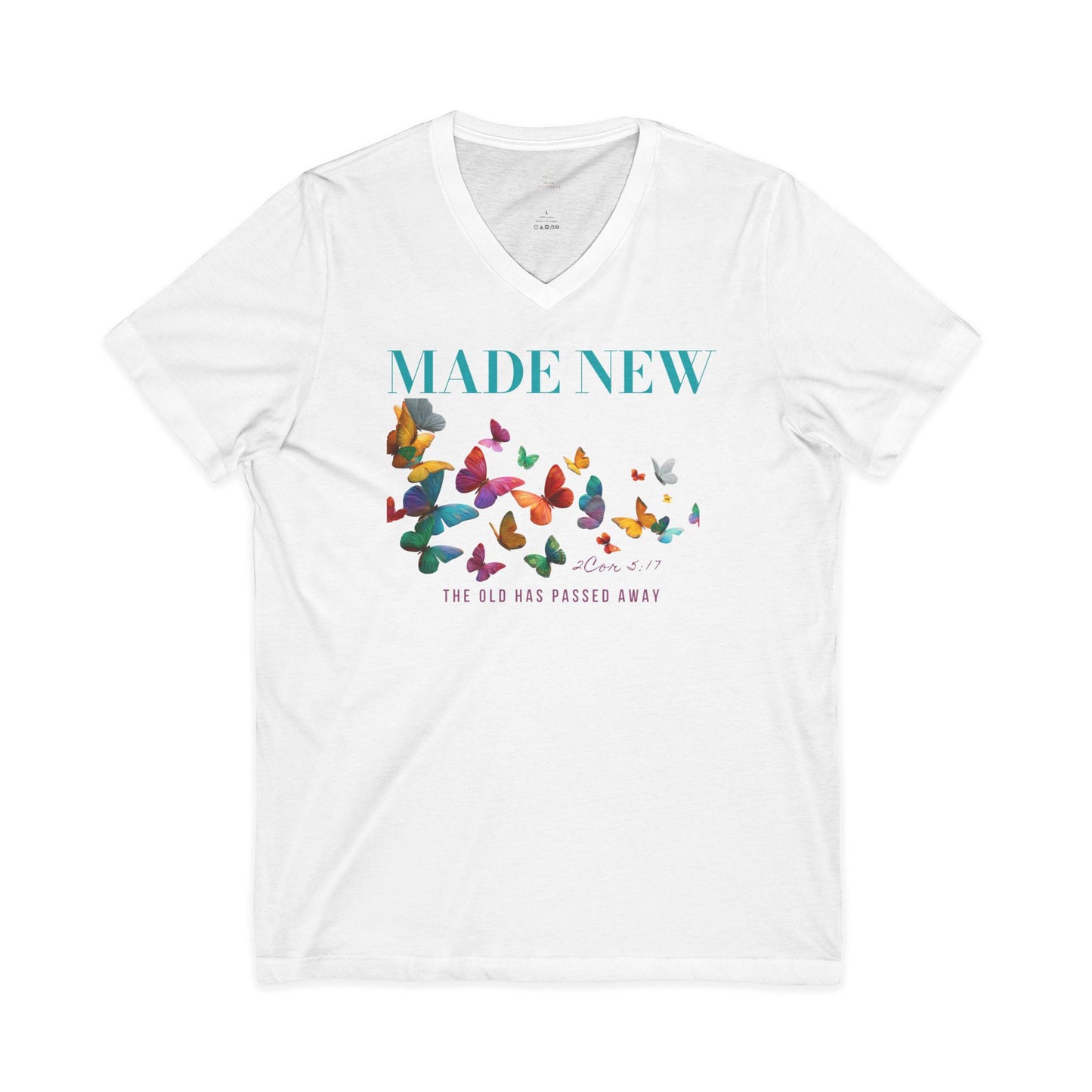 Made New Butterflies V-Neck Woman Tee