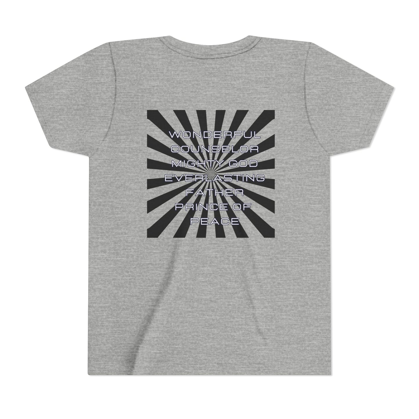 Names of Jesus Christian Man Graphic Tee, Isaiah 9:6 design