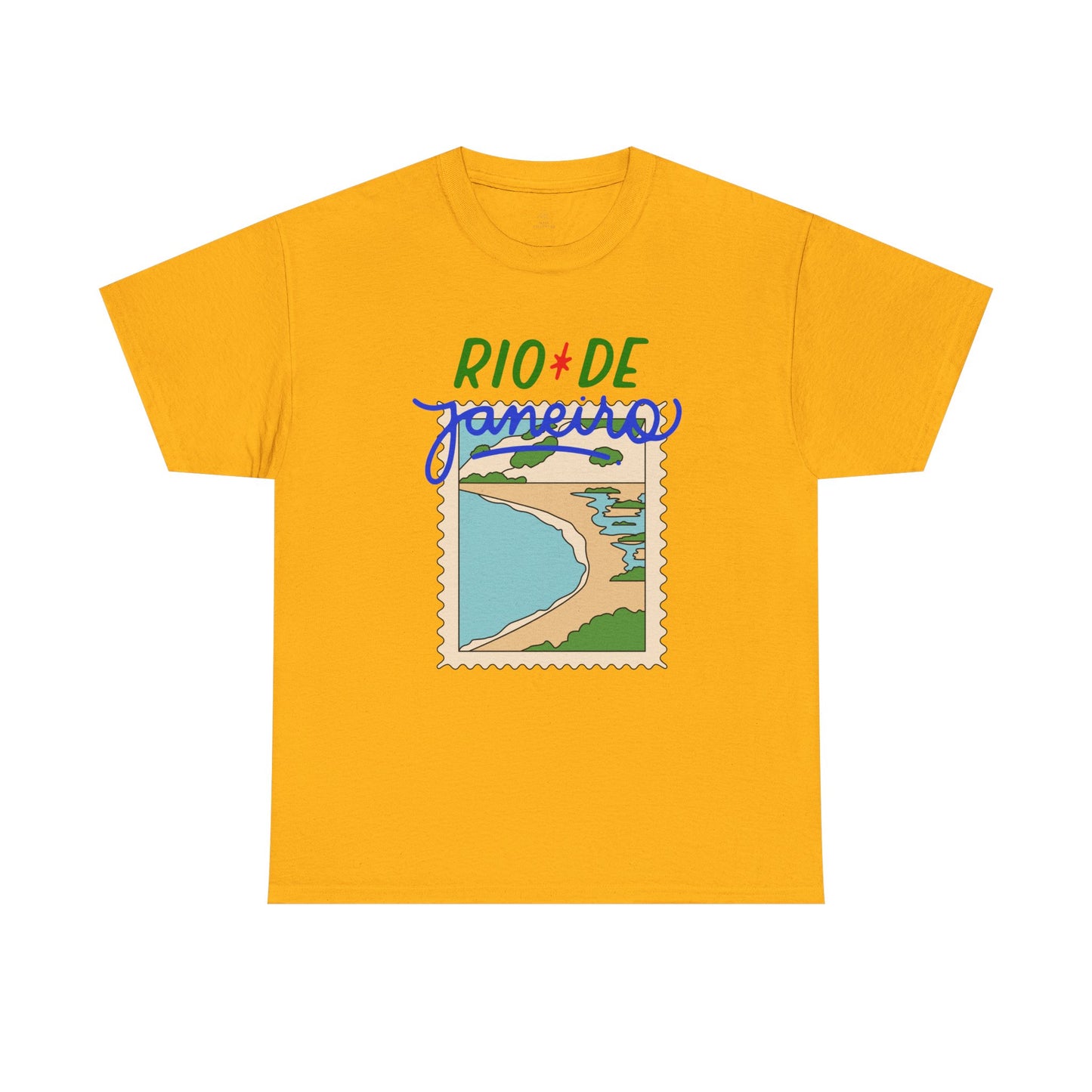 Rio de Janeiro beach stamp Tee | postcard travel souvenir, Copacabana art
