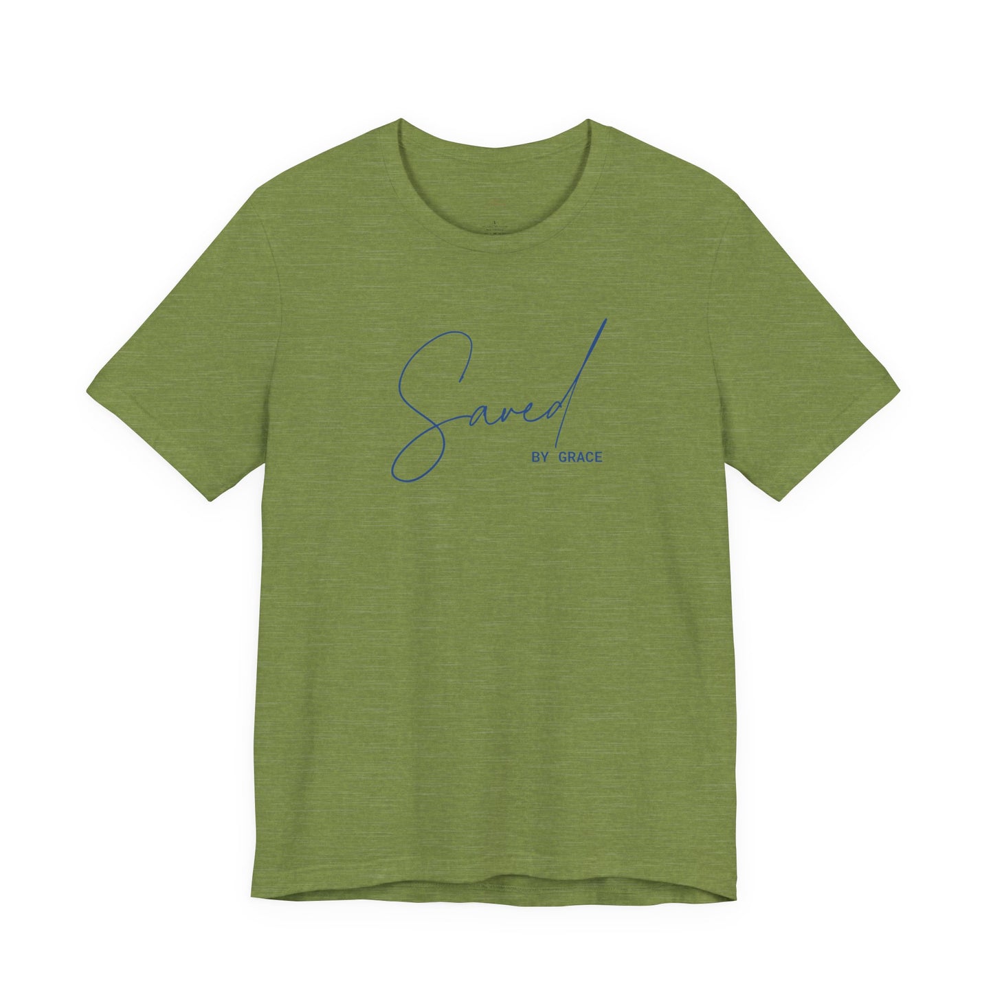 Saved By Grace Script Tee – Christian Faith Woman