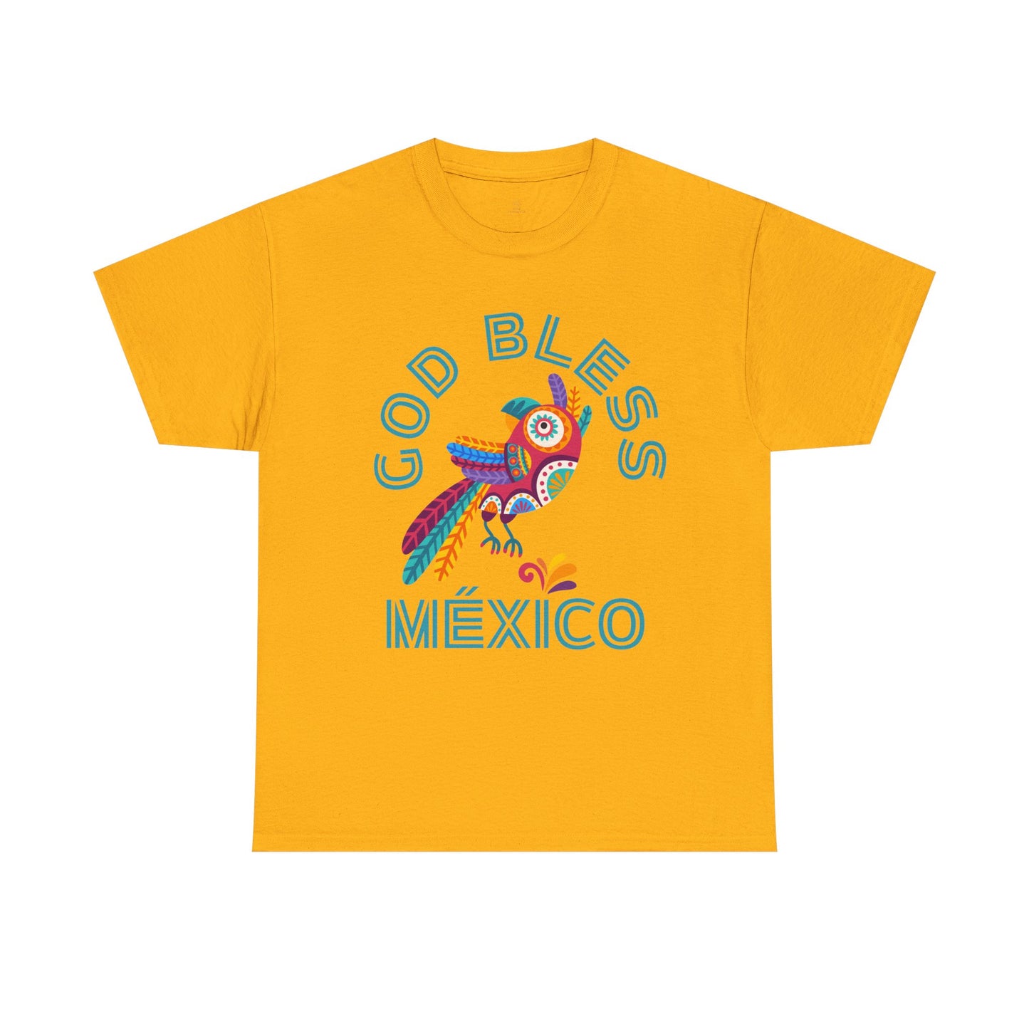 God Bless Mexico Shirt Colorful Mexican Bird Graphic Tee