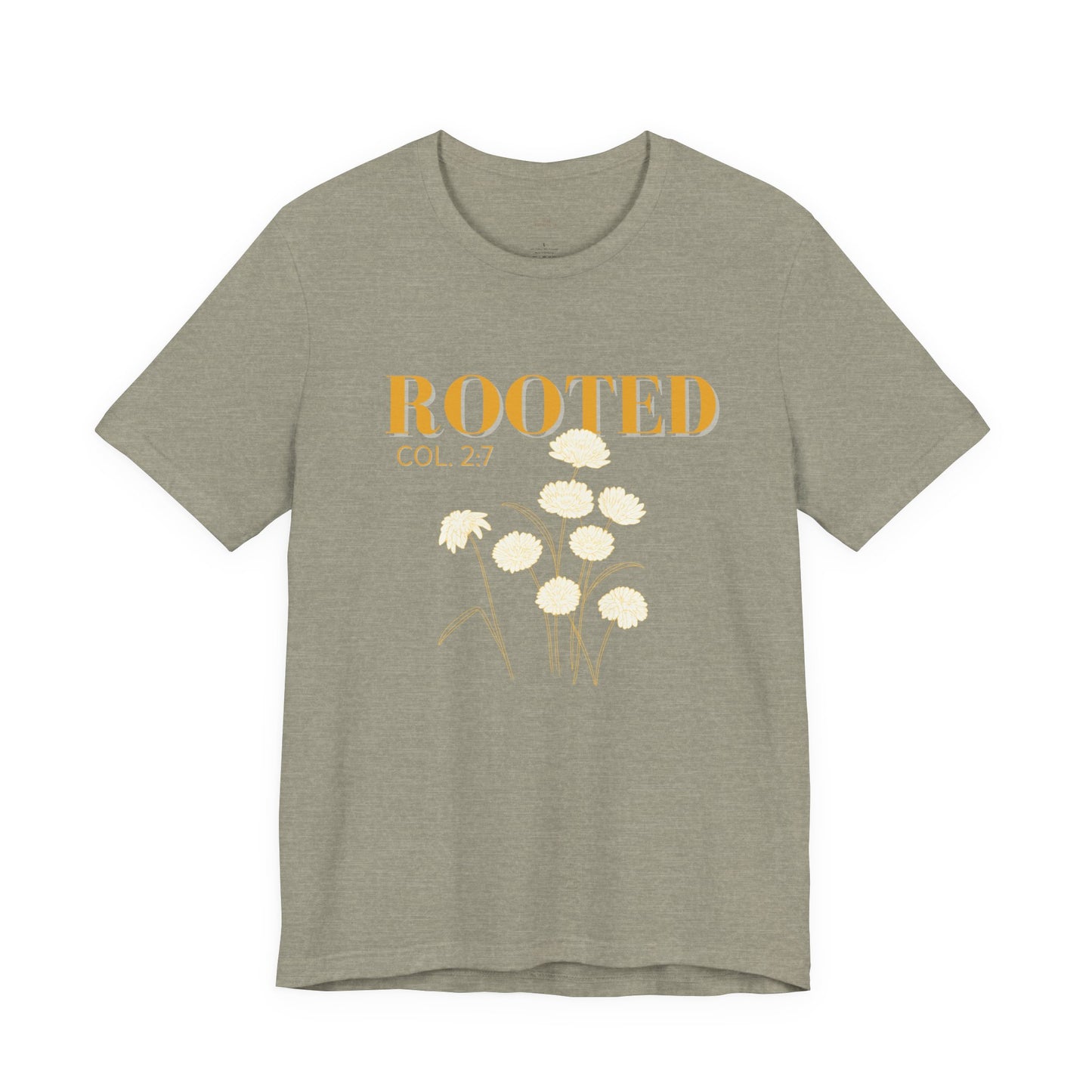 Woman Christian T-Shirt | Colossians 2:7 Scripture Tee | Minimal Faith Graphic Shirt | Botanical Christian Apparel