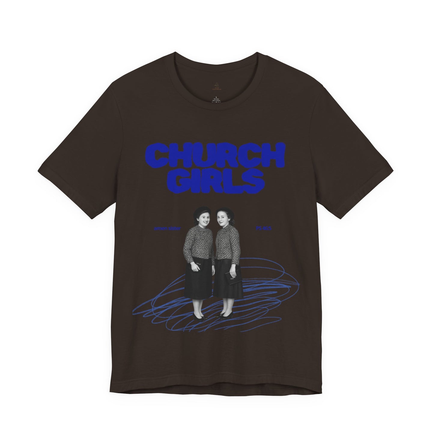 Church Girls T-Shirt | Vintage Photo, Retro Script, Religious Theme