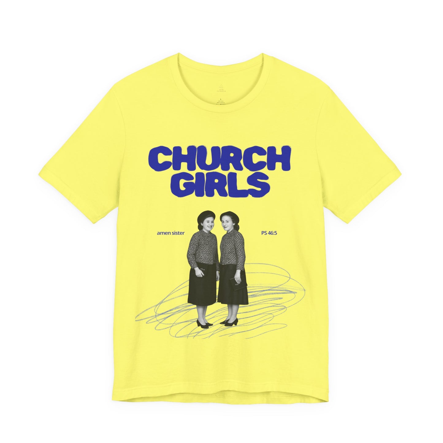 Church Girls T-Shirt | Vintage Photo, Retro Script, Religious Theme