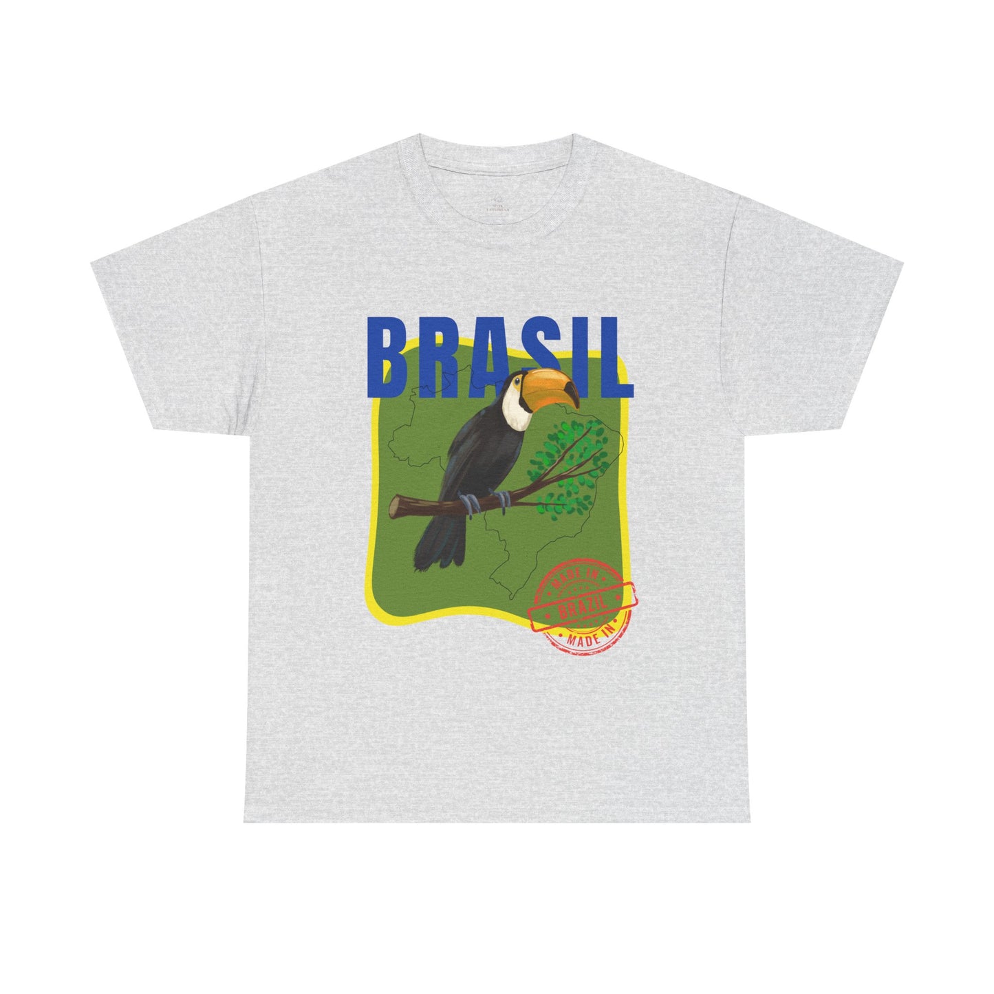 Brasil Toucan Illustration T-Shirt | Brazilian Flag Colors, Tropical Jungle Design