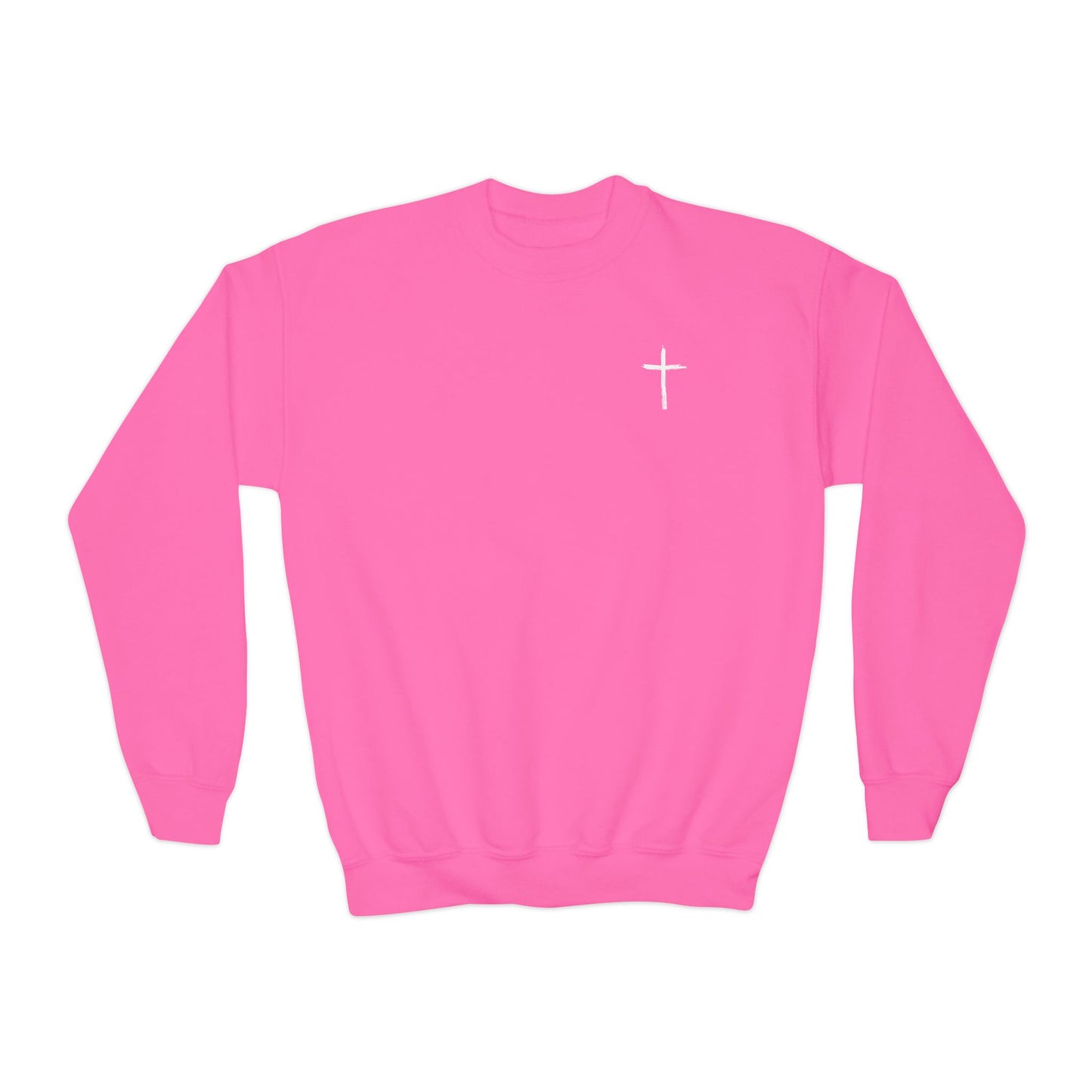 Christian MAn Sweatshirt | Small Cross Chest Graphic