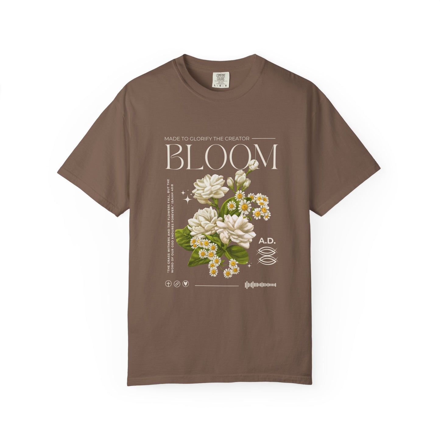 Christian Tee Bloom Floral Illustration T-shirt | Vintage  Botanical Graphic