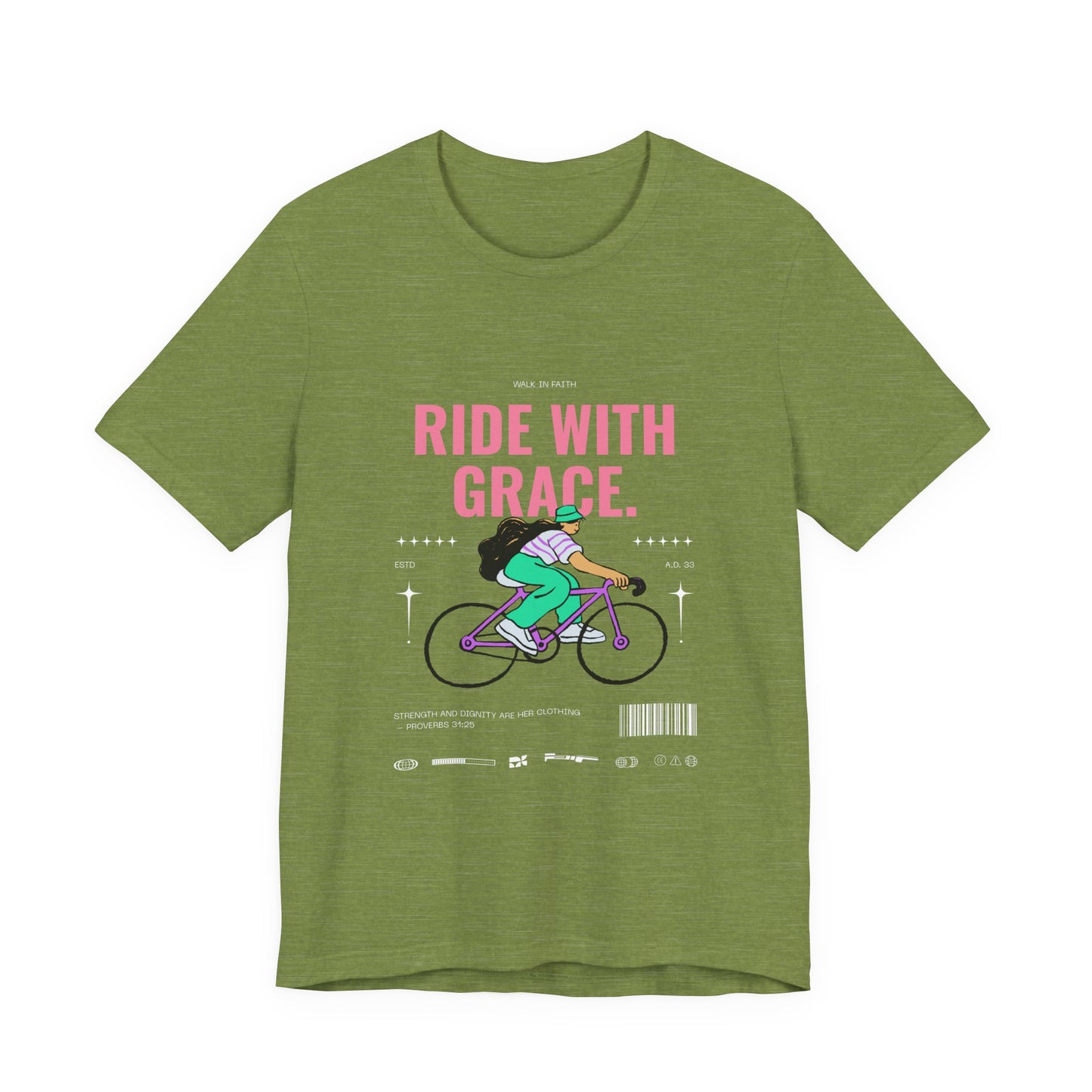 Ride With Grace bicycle illustration T-Shirt