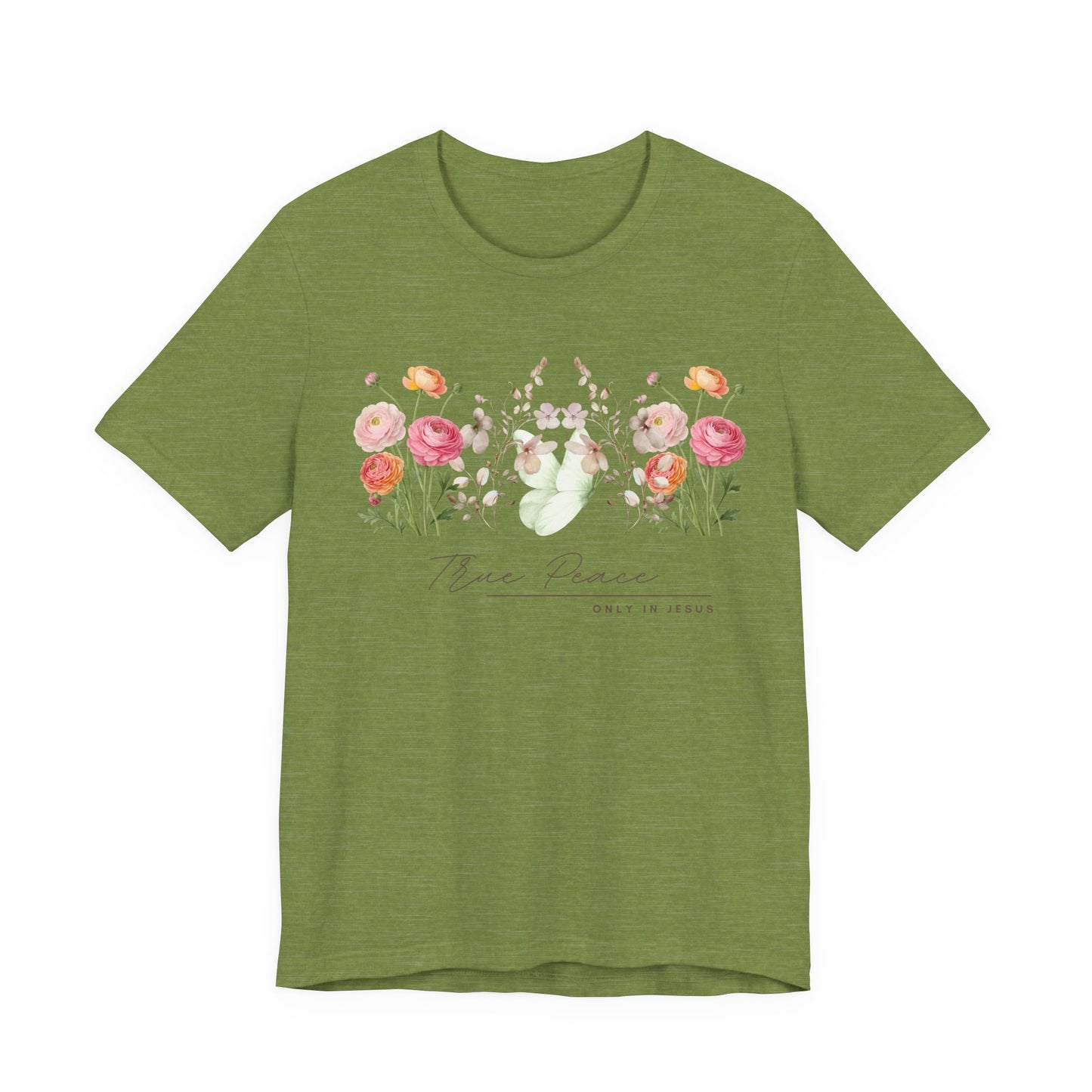 True Peace Only in Jesus Shirt, Christian Floral T Shirt for Women