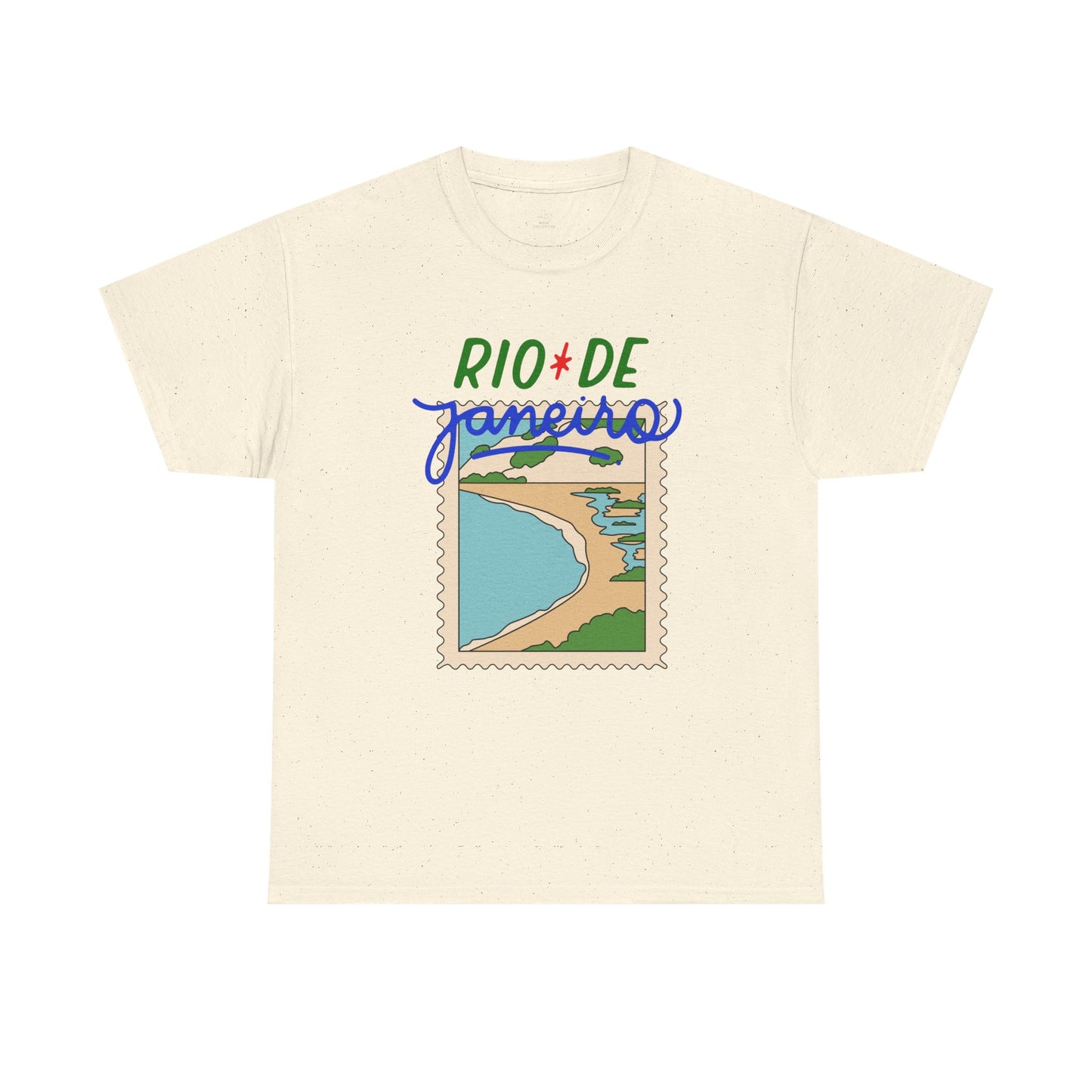 Rio de Janeiro beach stamp Tee | postcard travel souvenir, Copacabana art