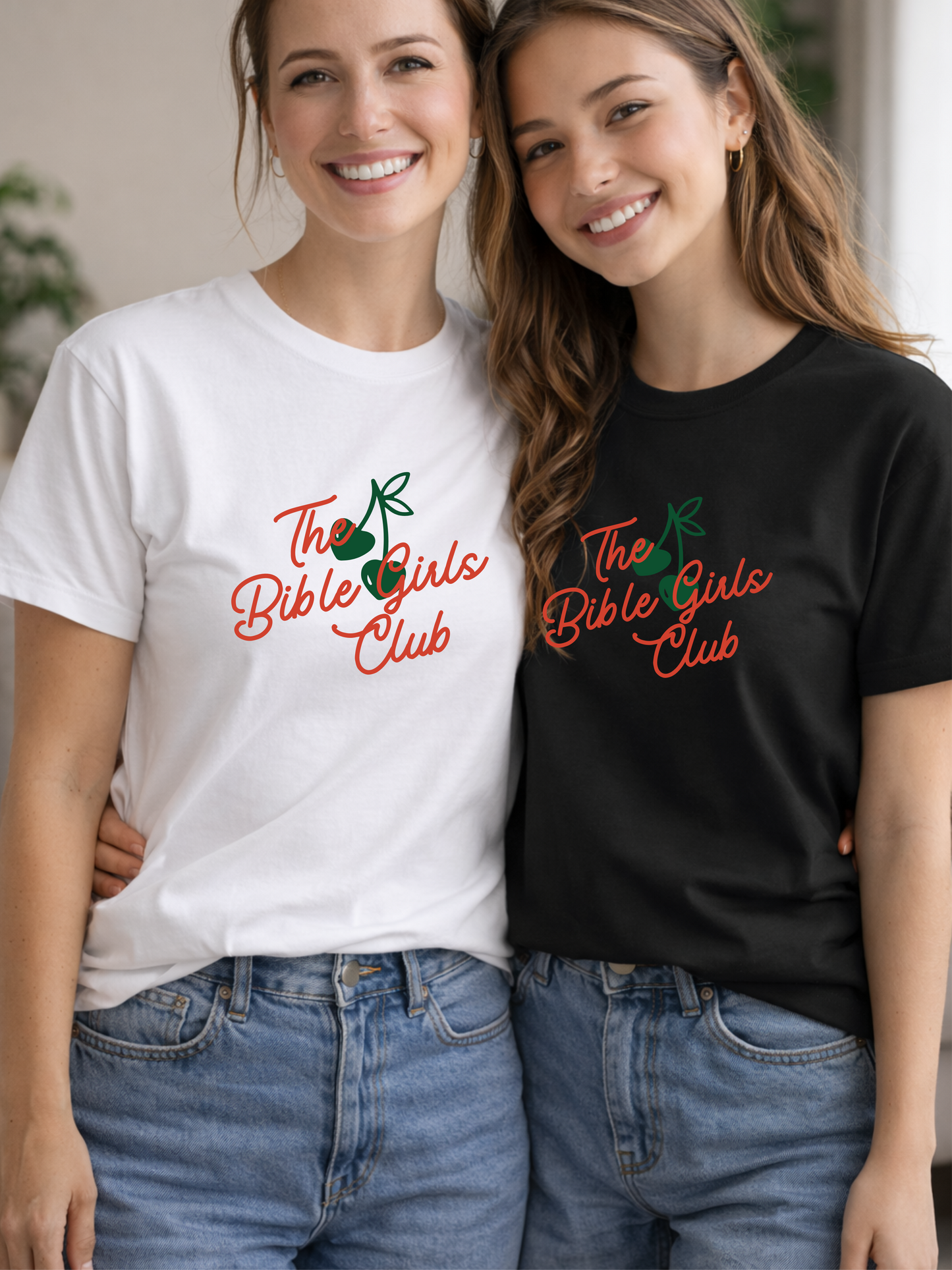 WOMAN The Bible Girls Club Tee | Cherry Illustration, Faith Shirt 6-14